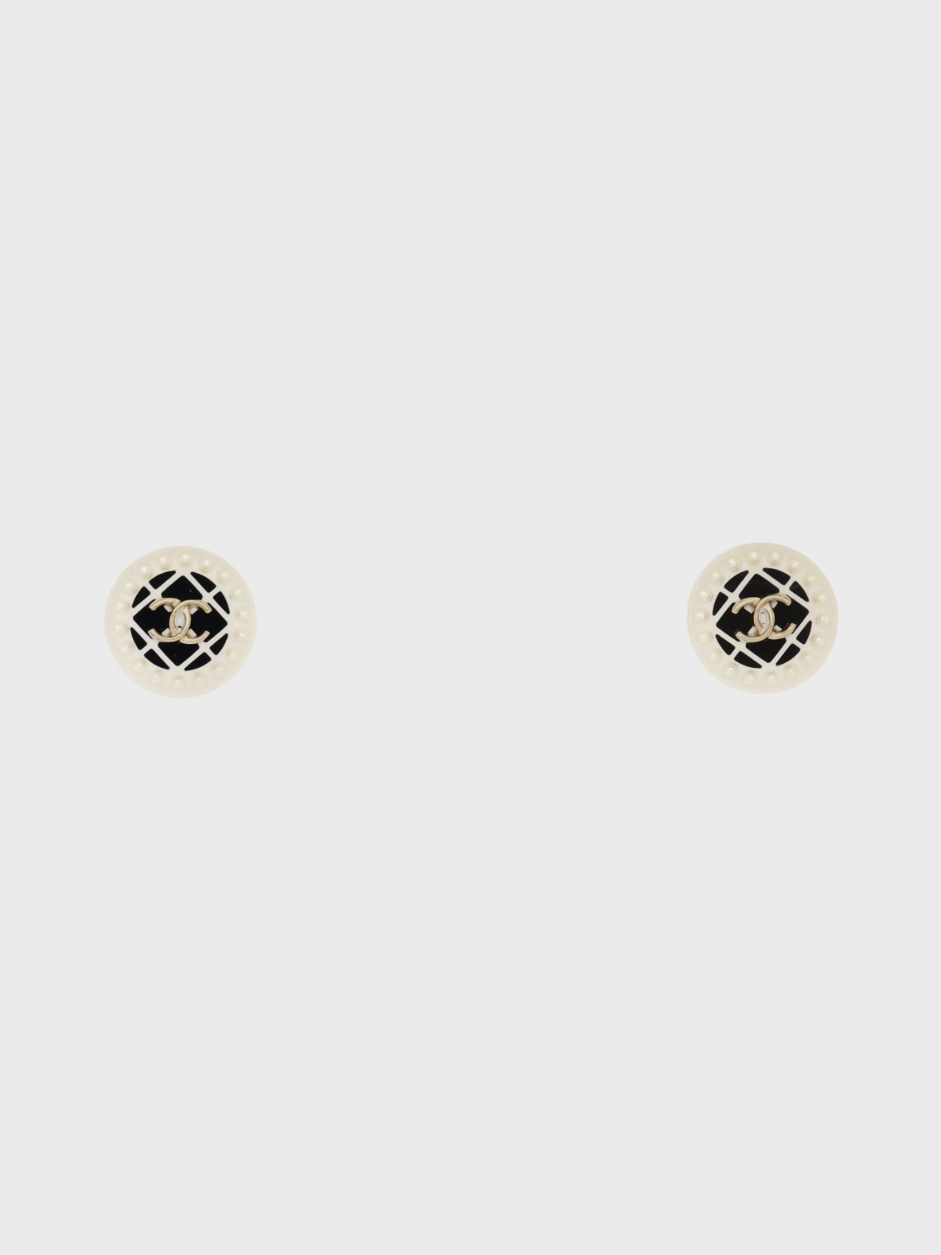Chanel 2019 Gold Plated Metal Pearl COCO Round Earrings