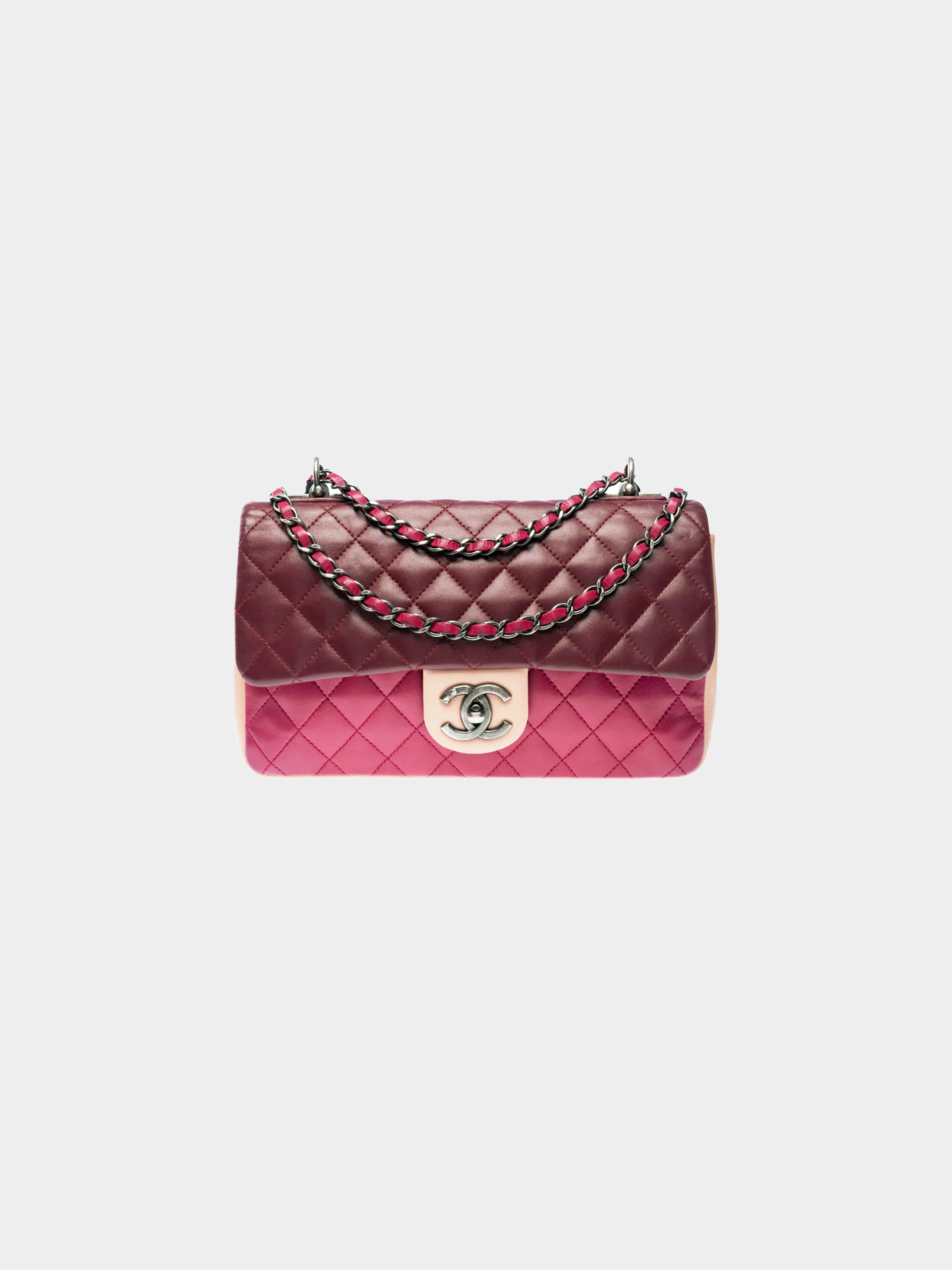 Chanel 2014-2015 Limited Edition Tricolor Quilted Timeless Classique Medium Flap Bag