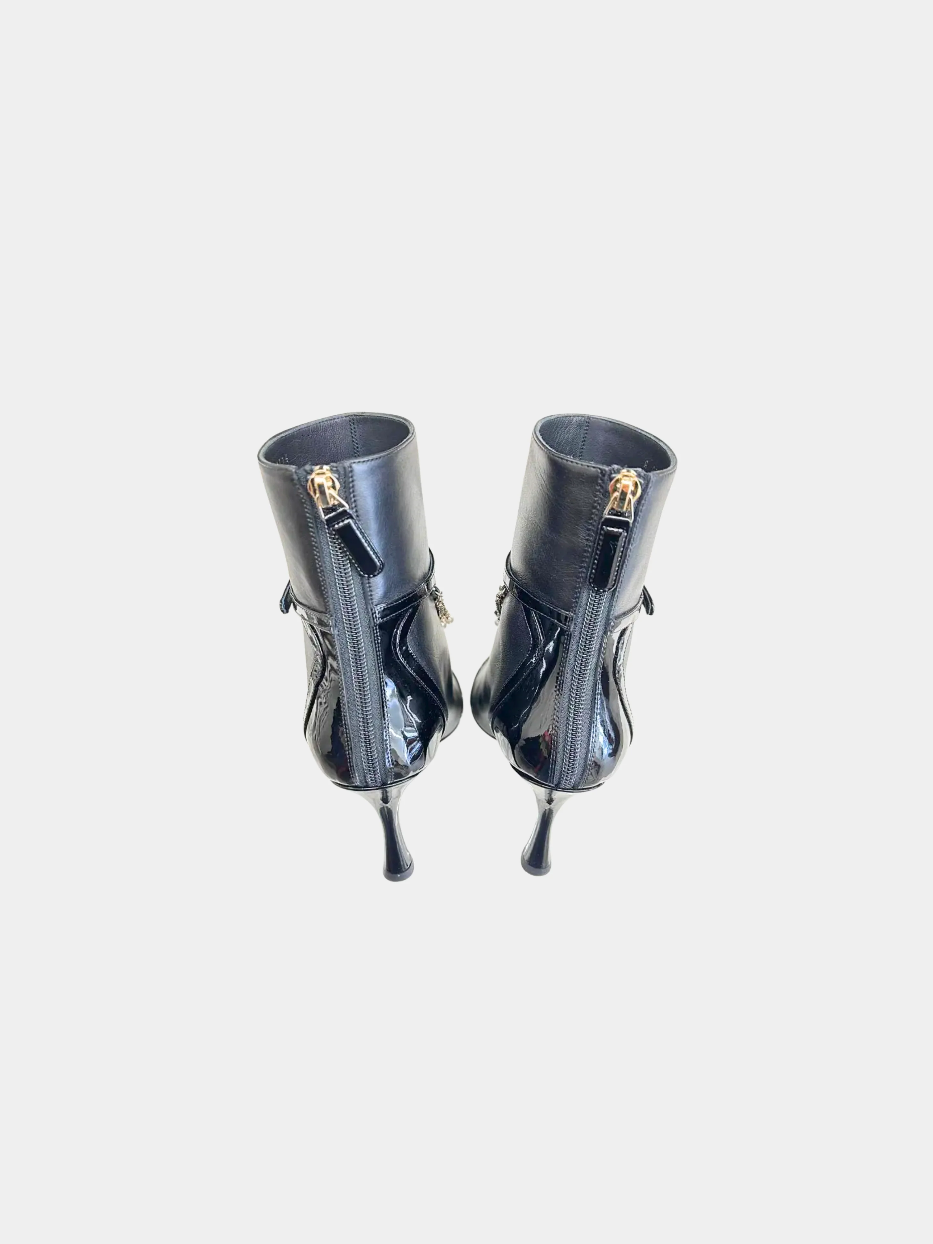 Chanel 2020 Black Leather Charm Boots - Image 3