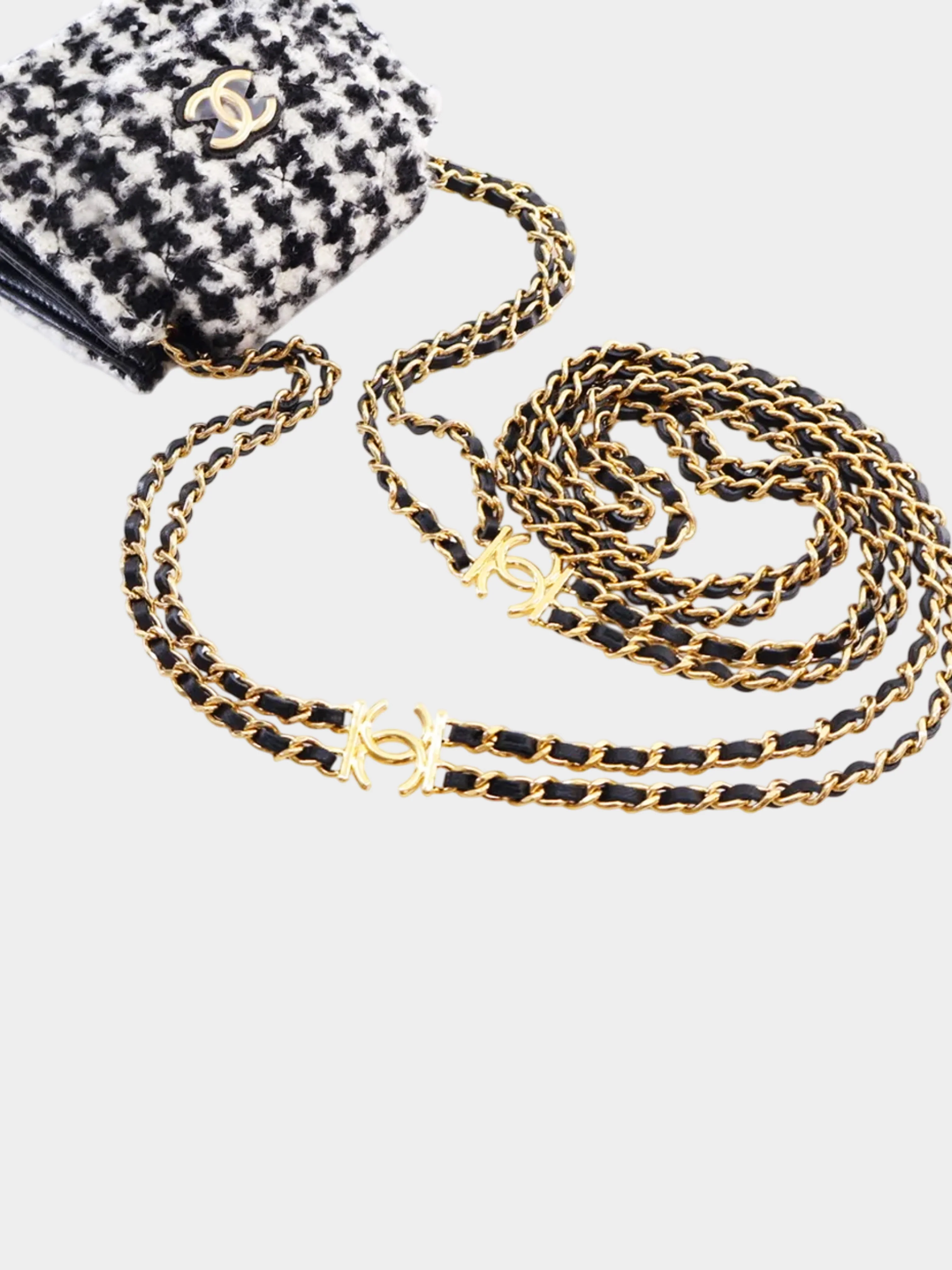 Chanel 2020s Black and White Tweed Mini CC Accordion Flap Bag - Image 6