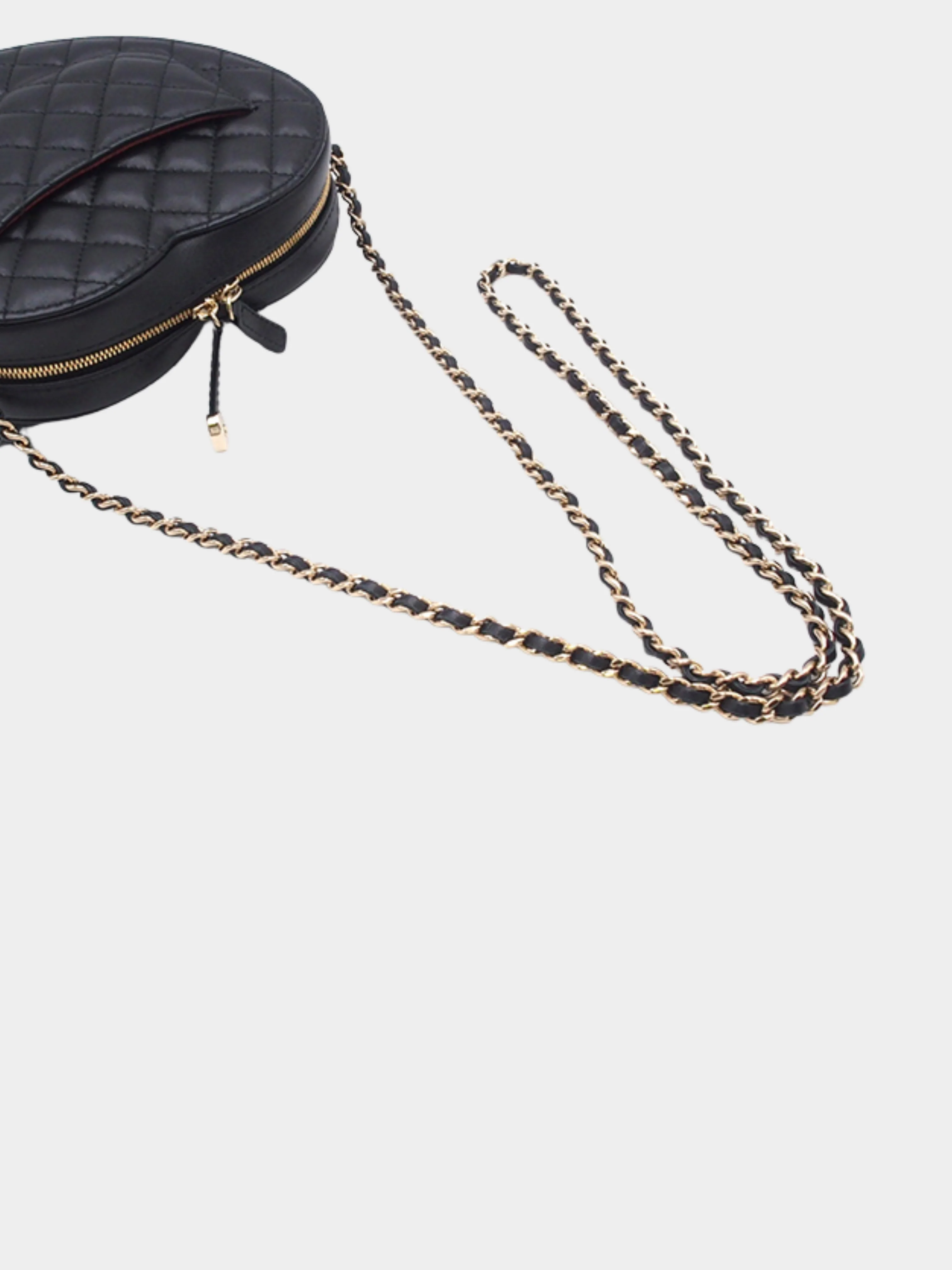 Chanel 2020s Black Lambskin Quilted CC In Love Mini Heart Bag - Image 4