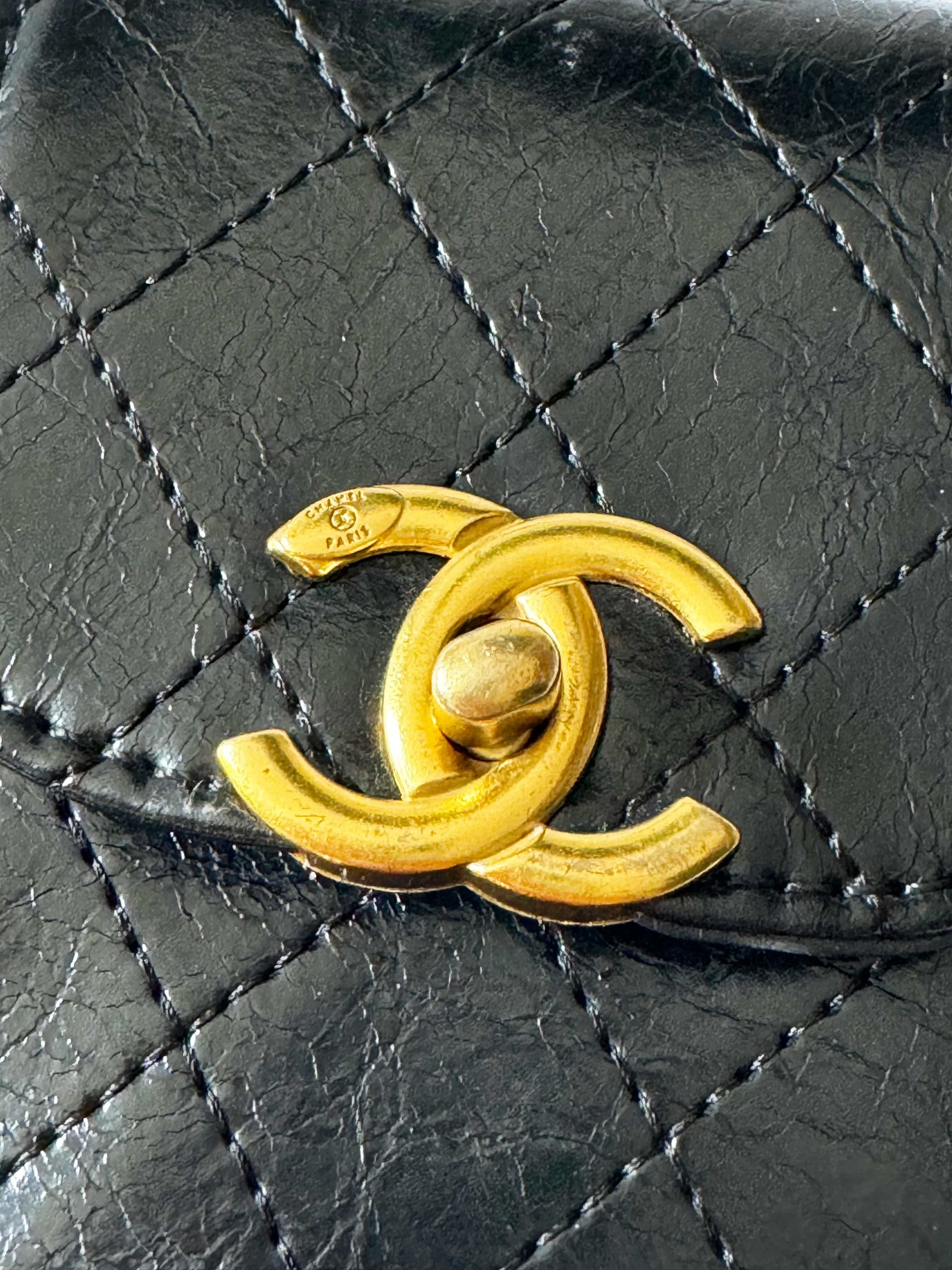Chanel 2020s Black Oil Wax Leather and Houndstooth Tweed Multi-pochette Bag - Image 4