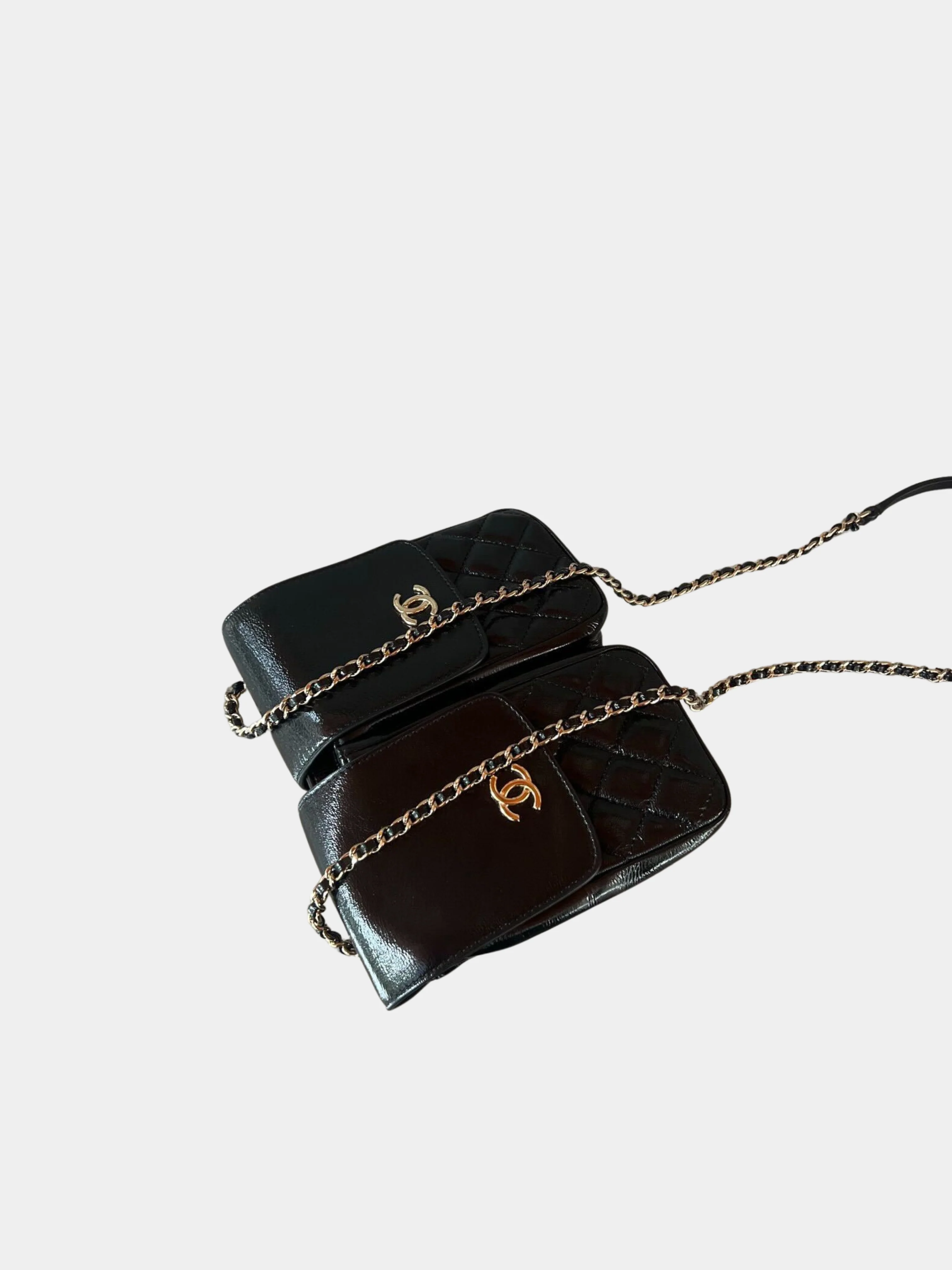 Chanel 2020s Black CC Double Pocket Flap Crossbody Bag - Image 3