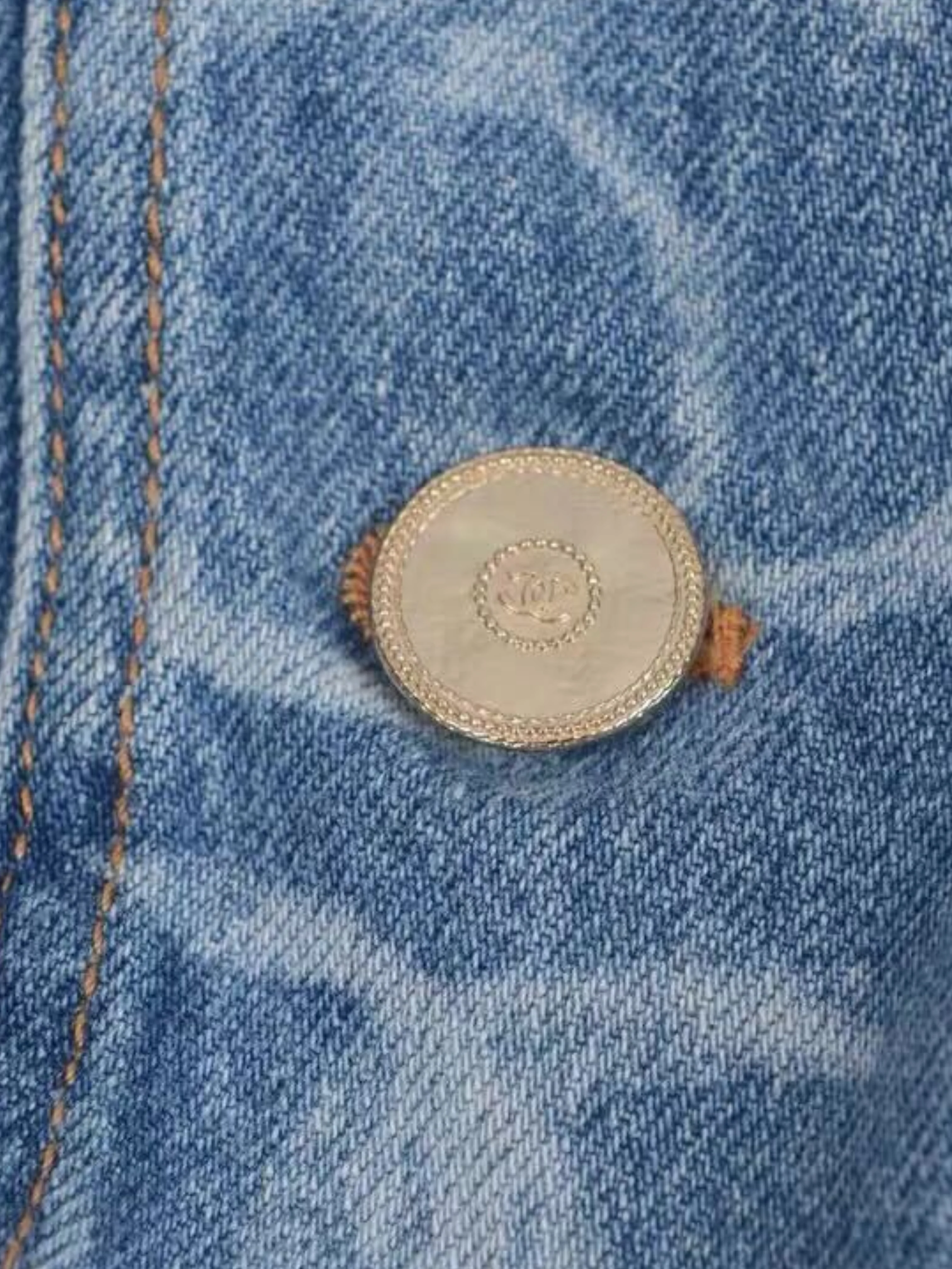 Chanel 2020s Blue Monogram Denim Jacket - Image 3