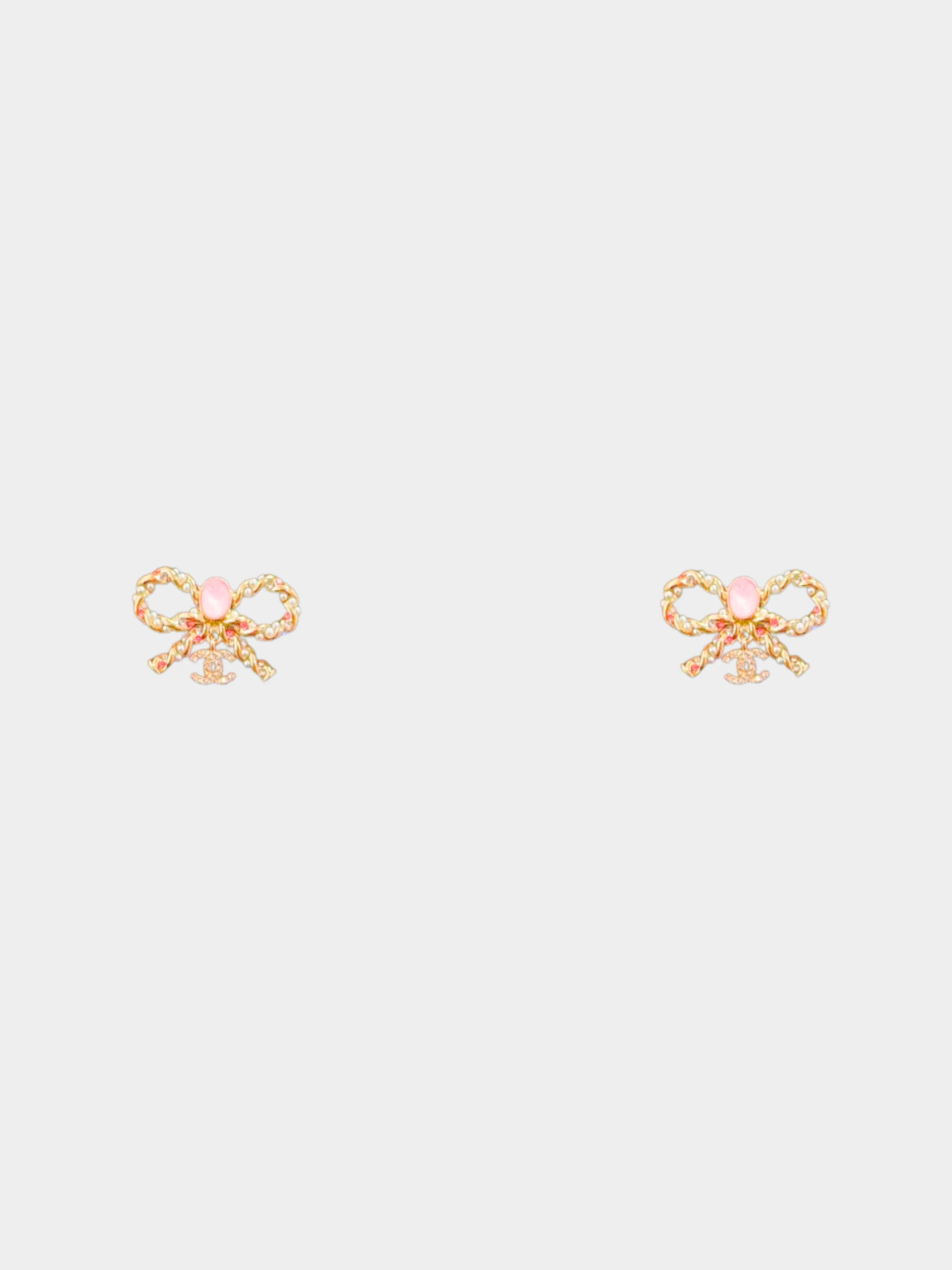Chanel 2020s Ribbon Pearl CC Earrings