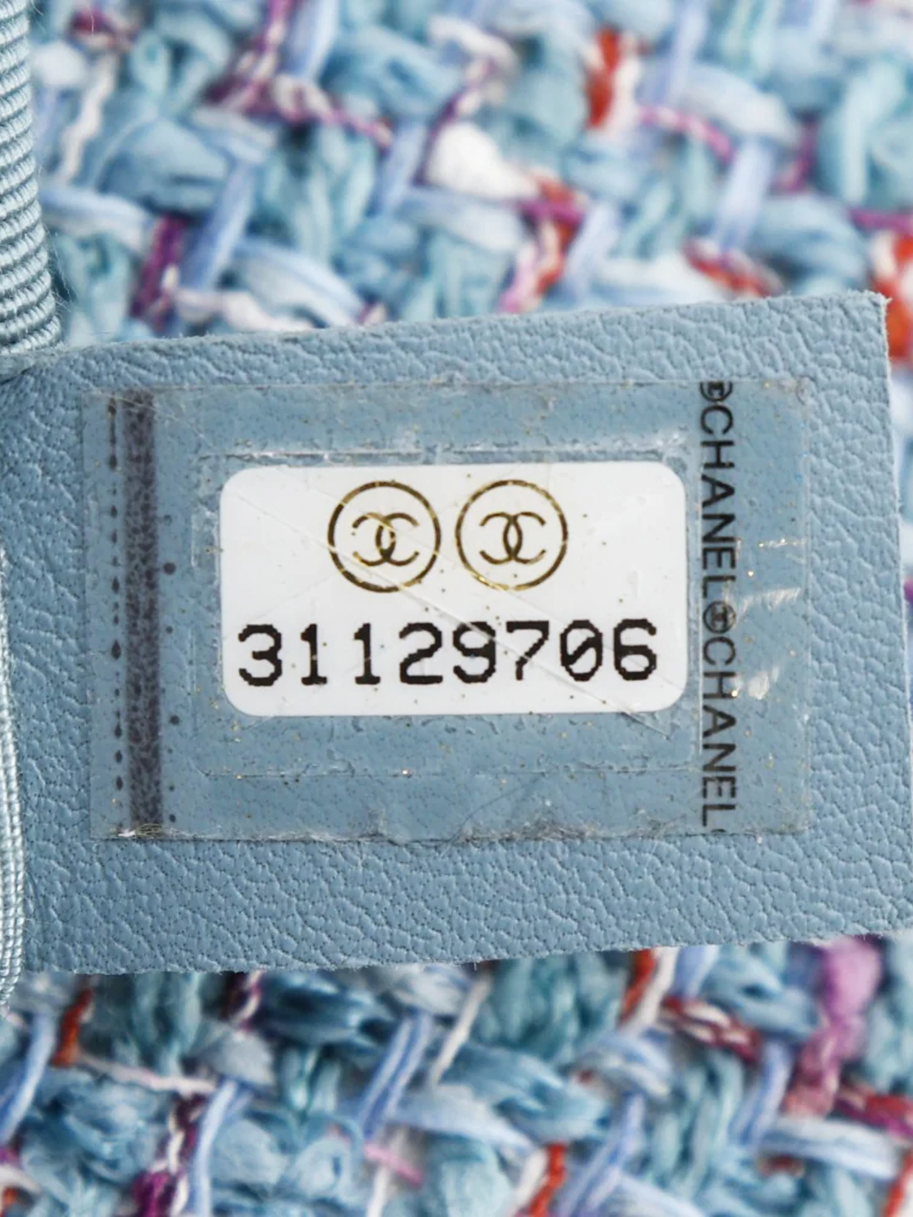 Chanel 2021 Blue Tweed Quilted Flap Bag - Image 5