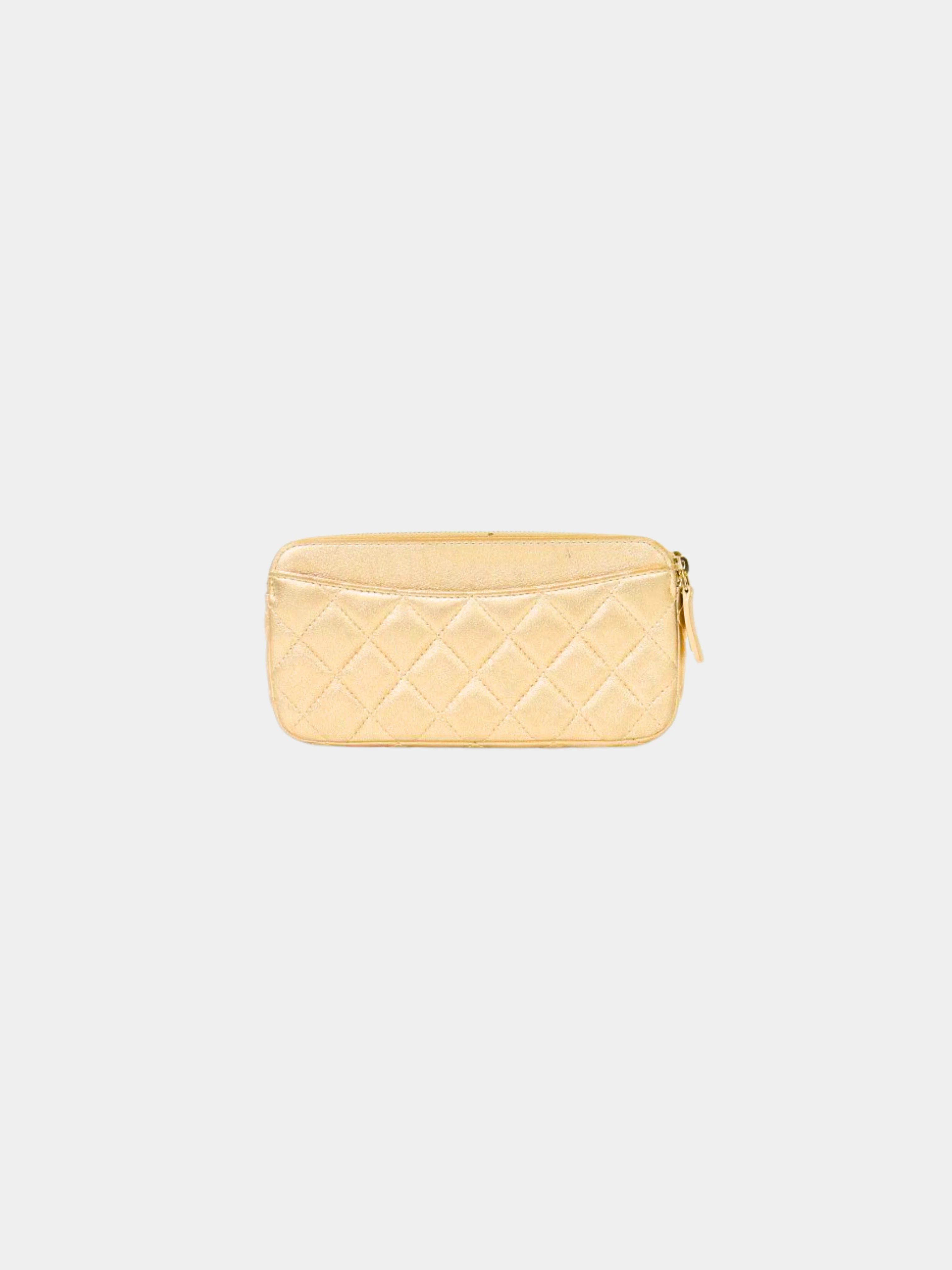 Chanel 2021 Gold Matelasse Chain Wallet - Image 2