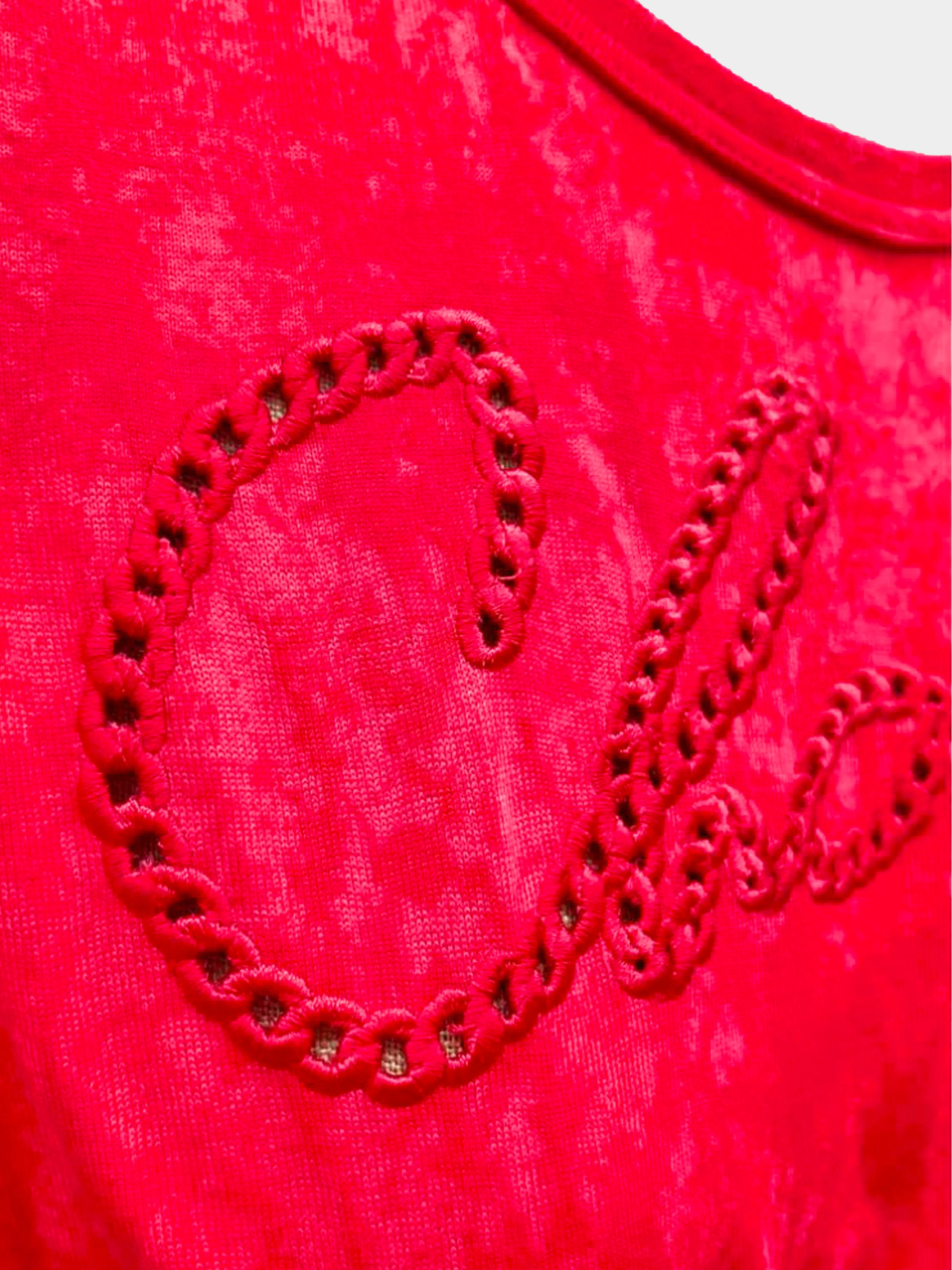 Chanel 2021 Red Rope Logo Cotton Wrap T-shirt - Image 4