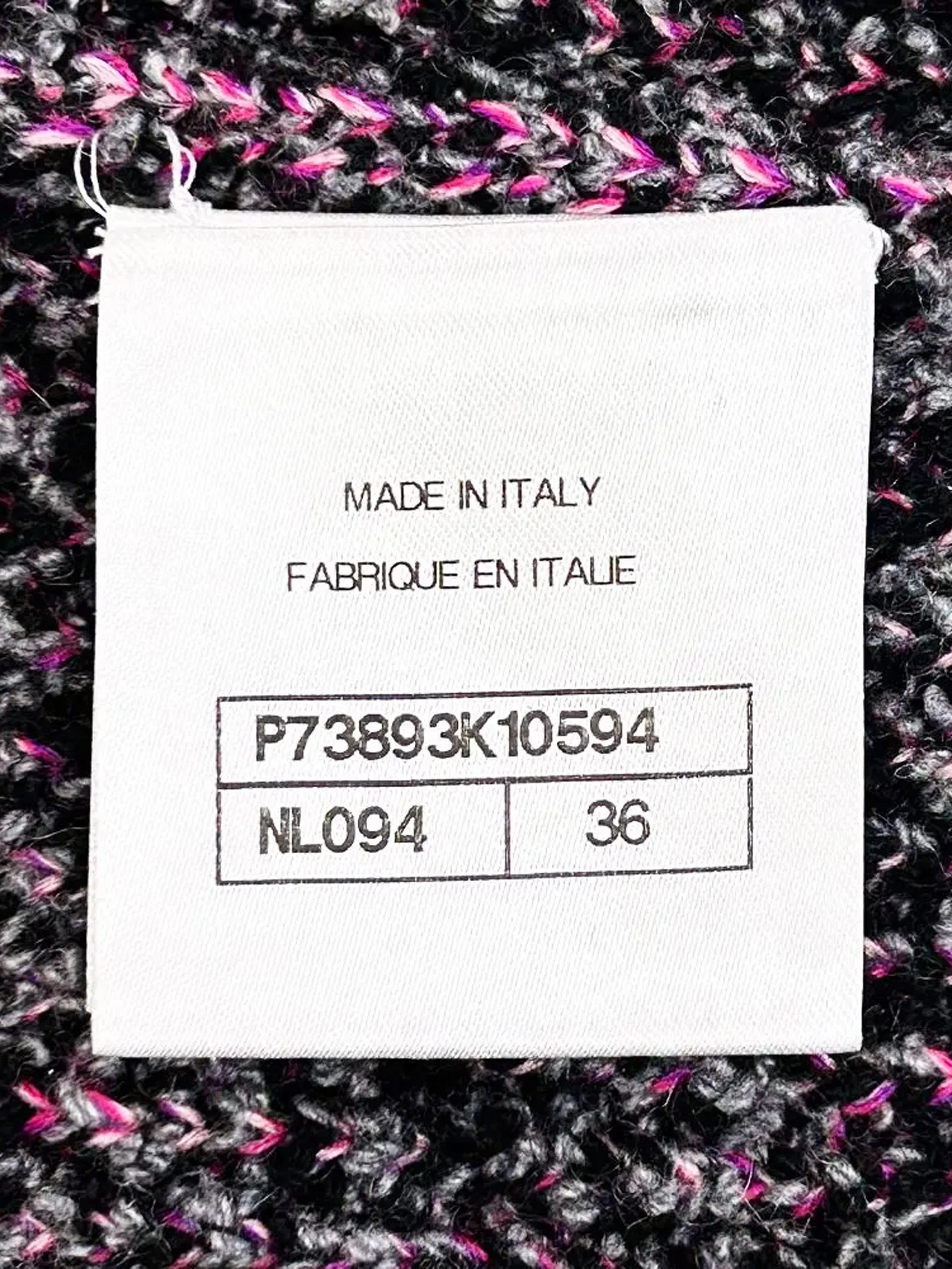 Chanel 2022 Black, Grey, and Pink Cashmere Knitted Vest - Image 5