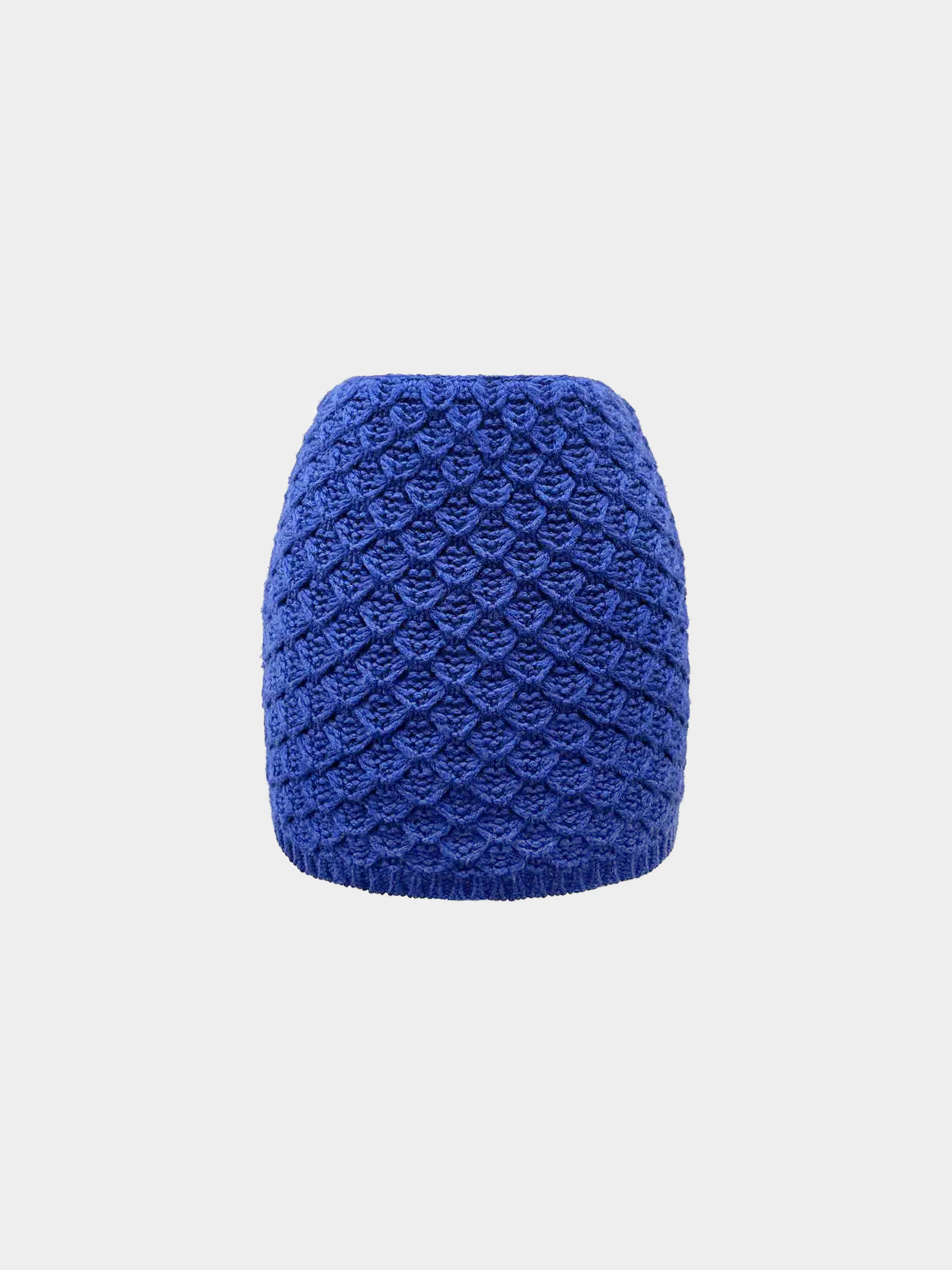 Chanel 2022 Indigo Blue Wool Knit Mini Skirt - Image 2