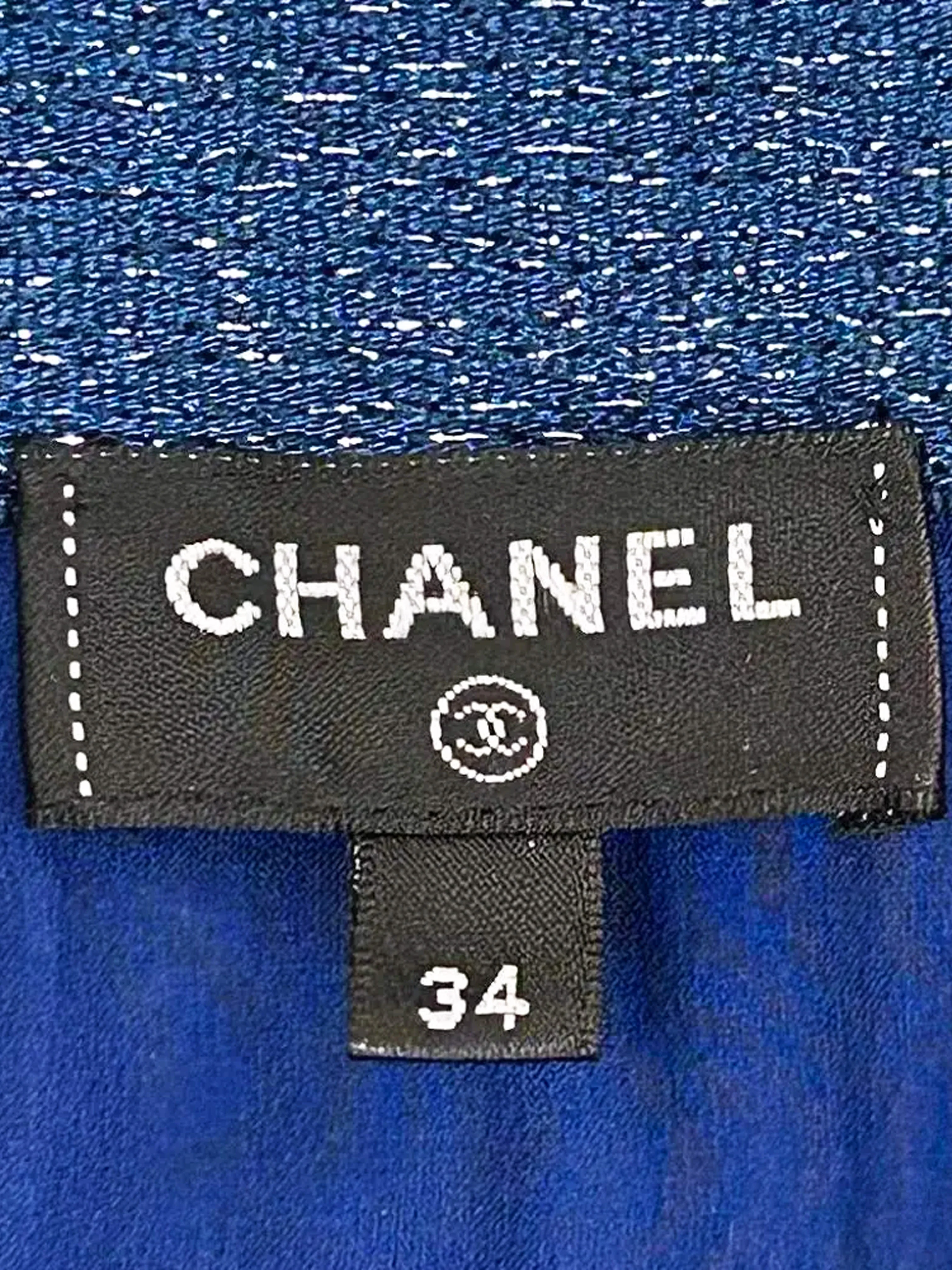 Chanel 2022 Indigo Blue Wool Knit Mini Skirt - Image 4