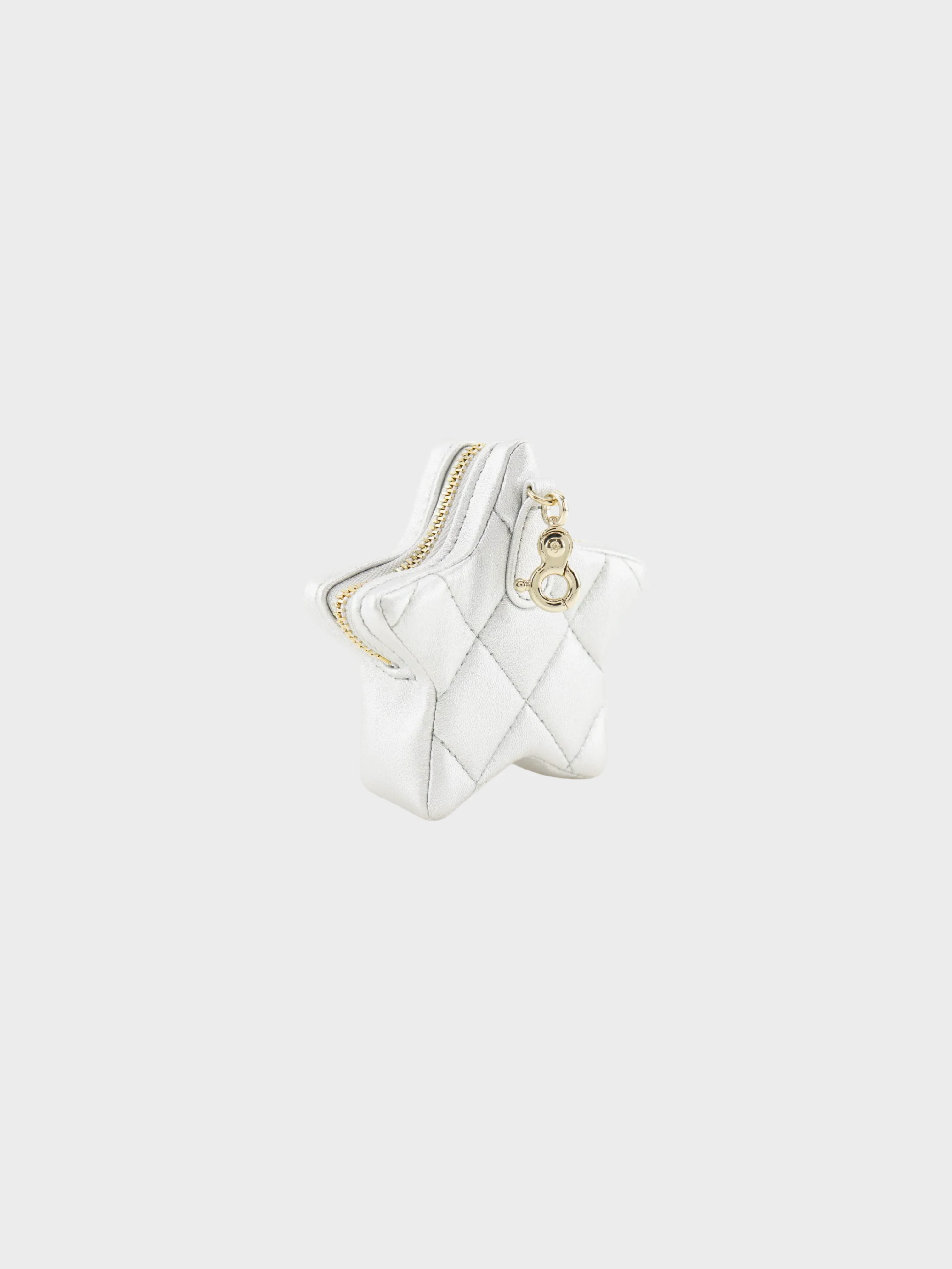 Chanel 2022 Silver Mini Flap Turn Lock Bag And Star Coin Purse Set - Image 5