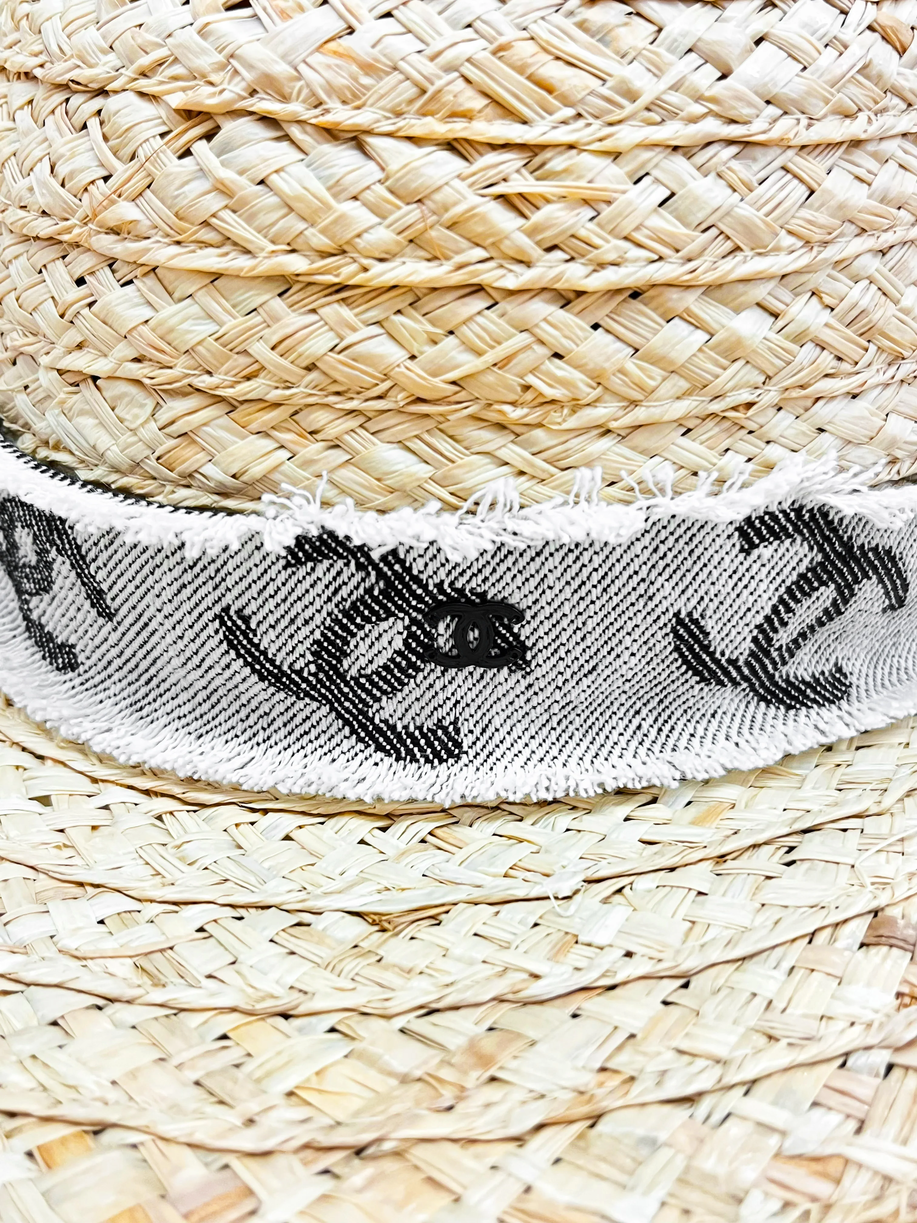 Chanel 2022 Wide Brim Straw Hat - Image 3