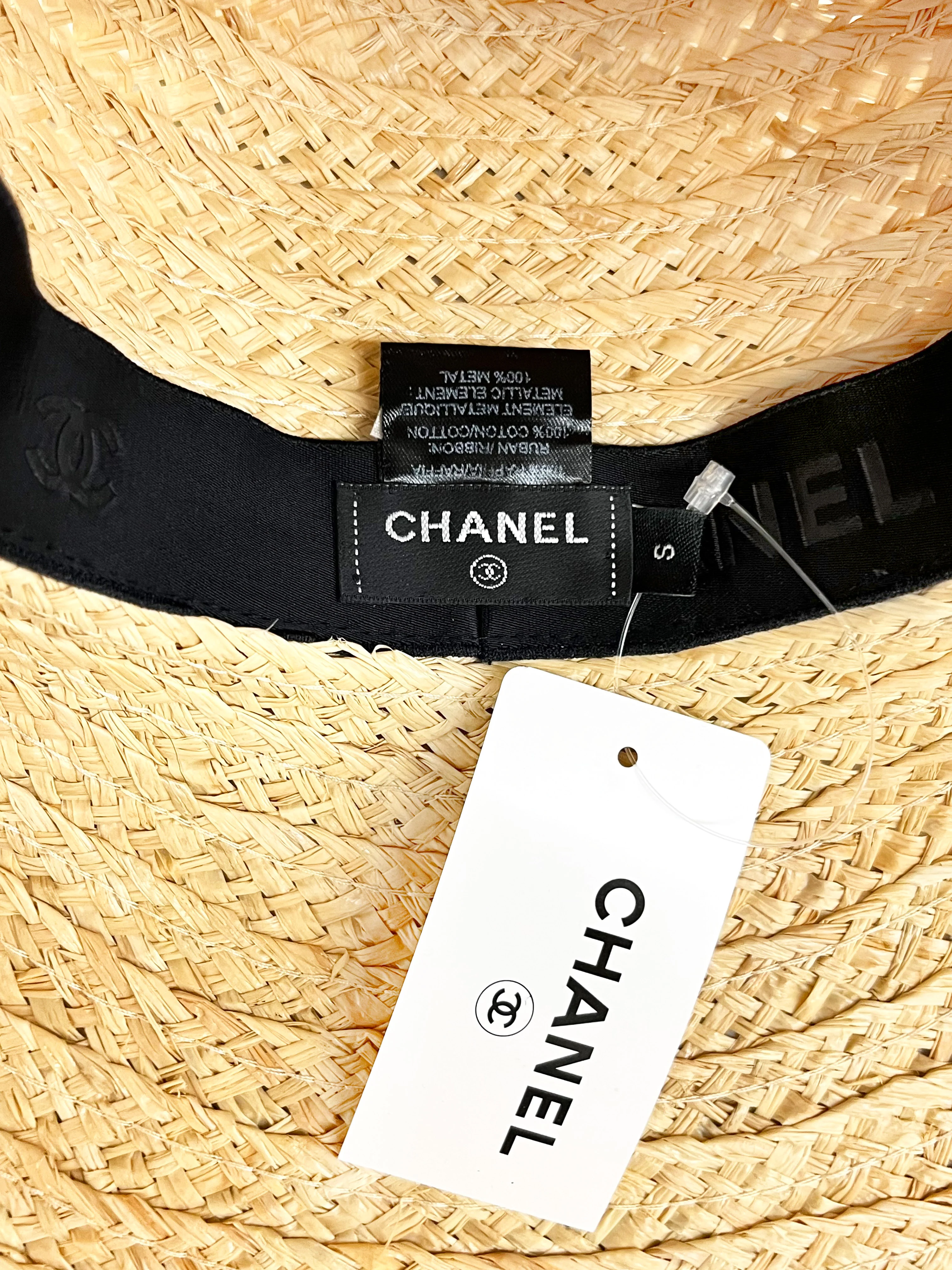 Chanel 2022 Wide Brim Straw Hat - Image 4