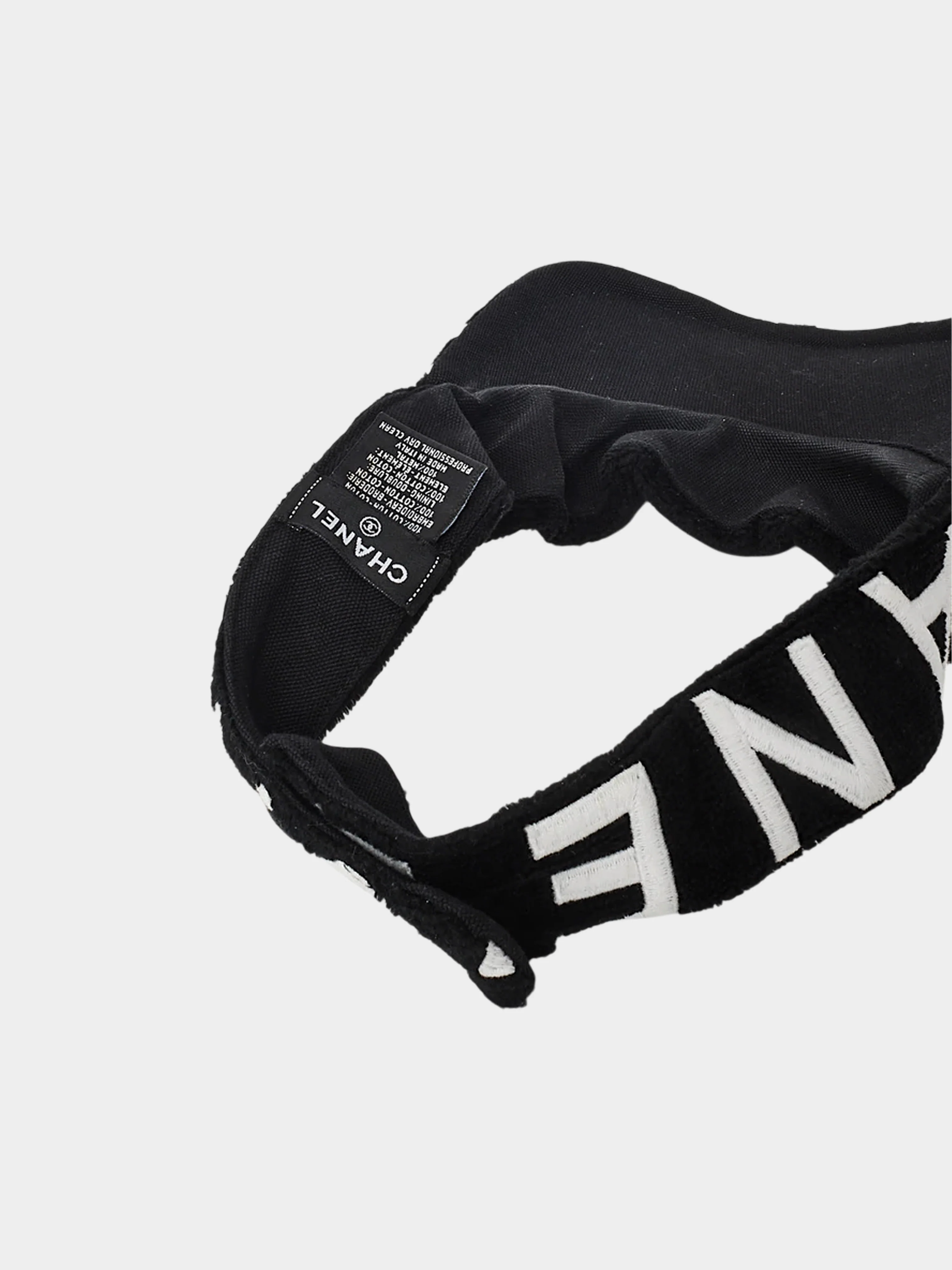 Chanel 2023 Black Terry Cloth Logo Lettering Visor - Image 4