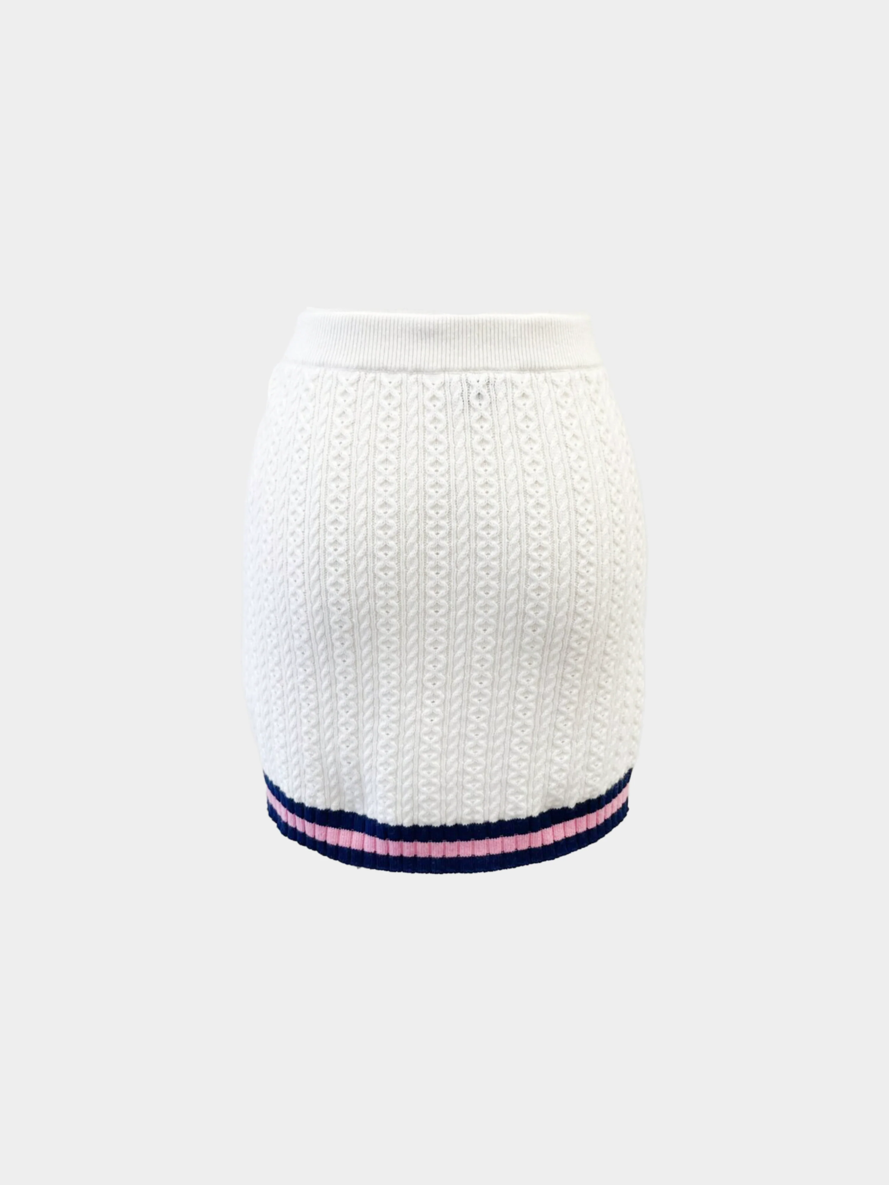 Chanel 2023 Ivory Cashmere Cotton Knit Mini Skirt - Image 2