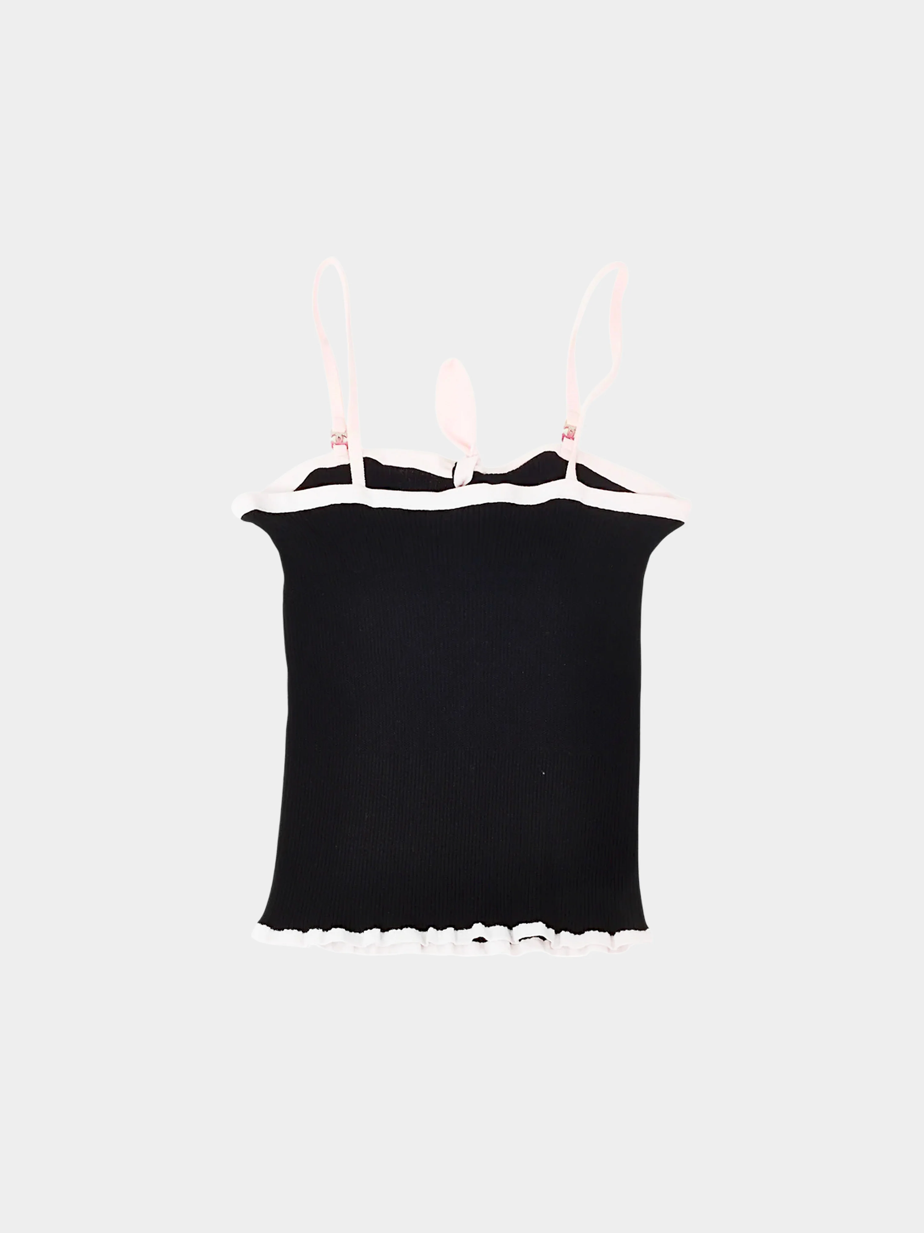 Chanel 2024 Black Ribbed Knot Tank Top - Image 2