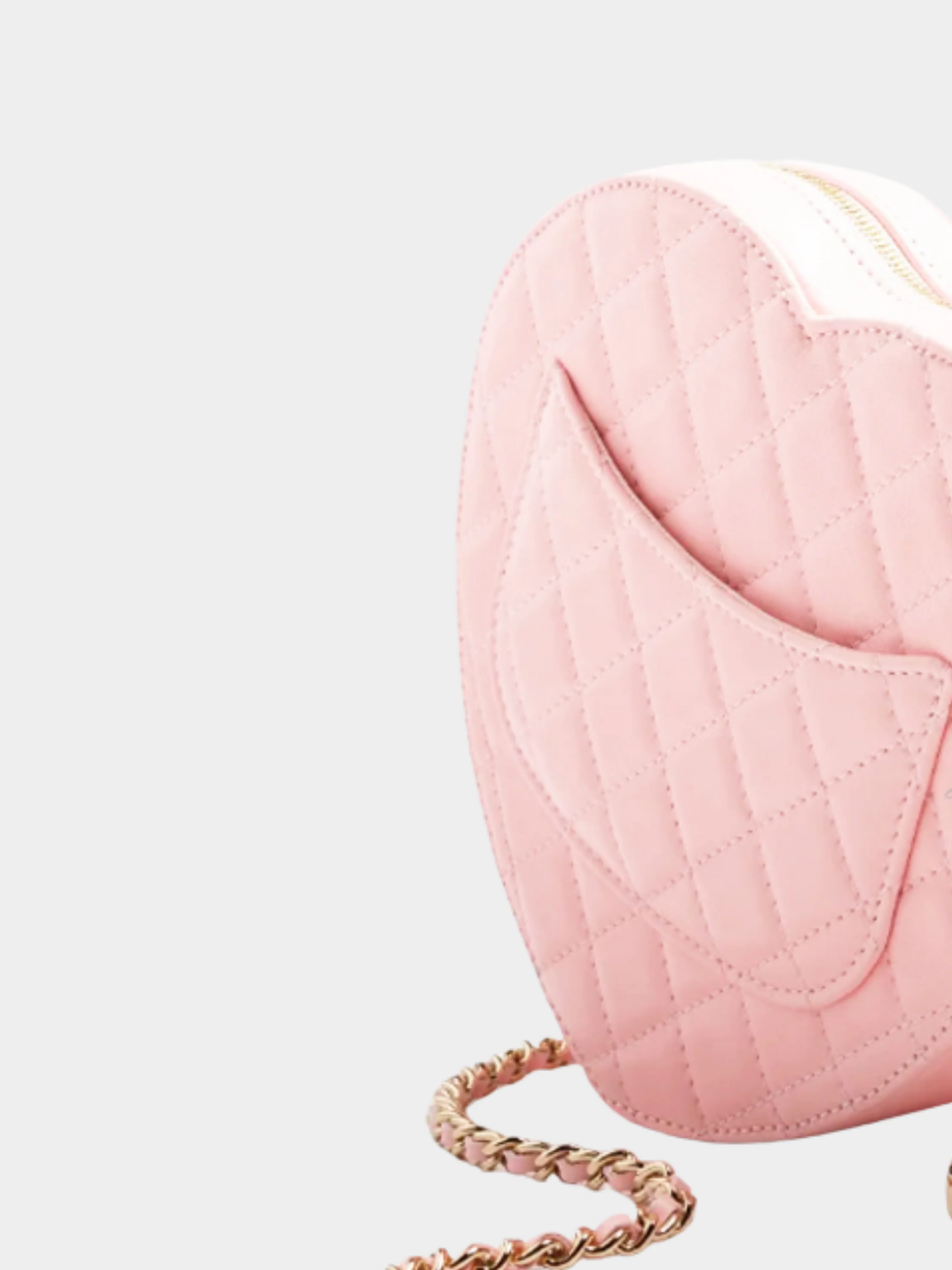 Chanel 2025 Baby Pink Lambskin Quilted CC In Love Mini Heart Bag - Image 2
