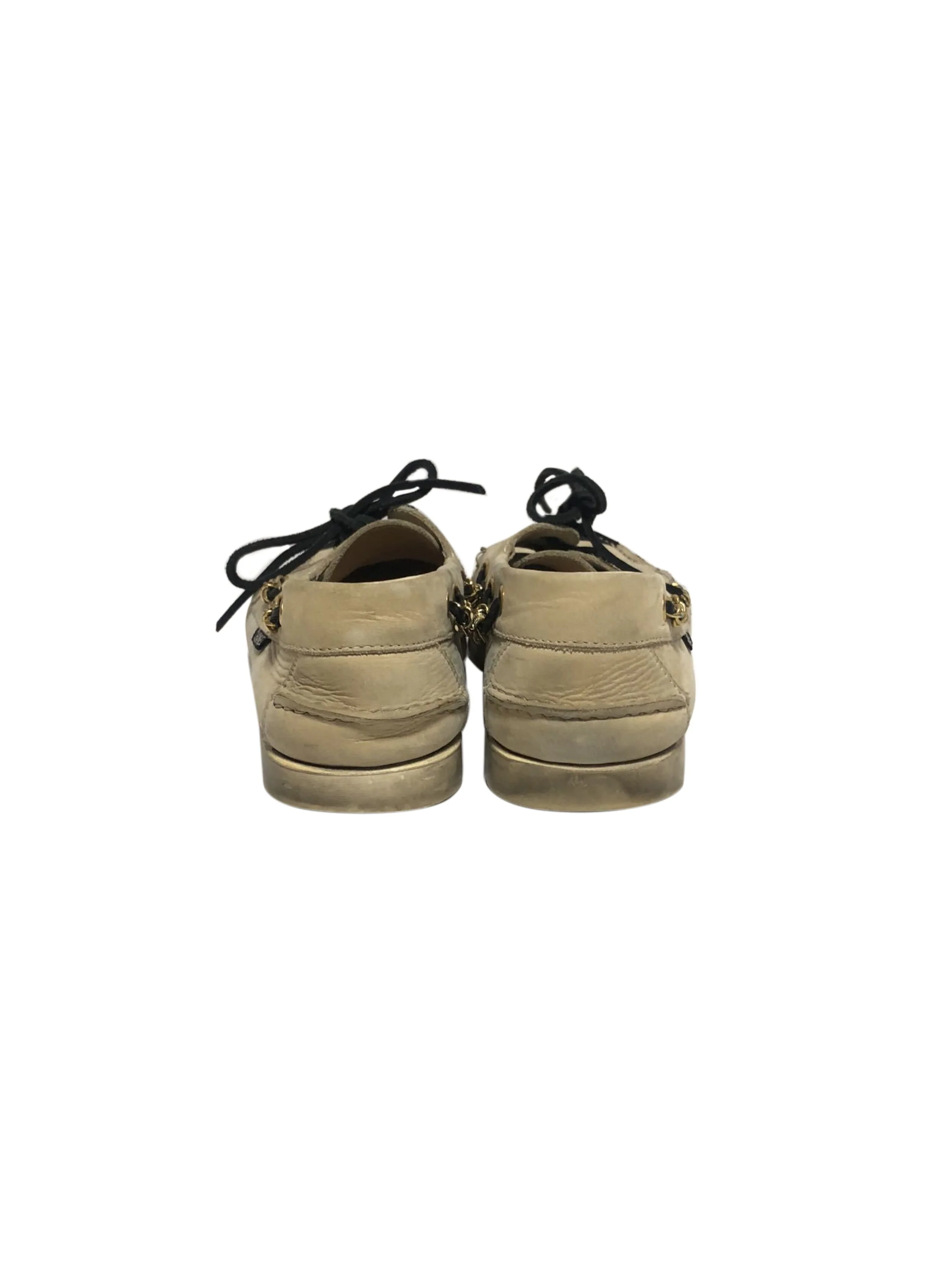 Chanel 2000s Beige Suede Chain Mocassins - Image 2