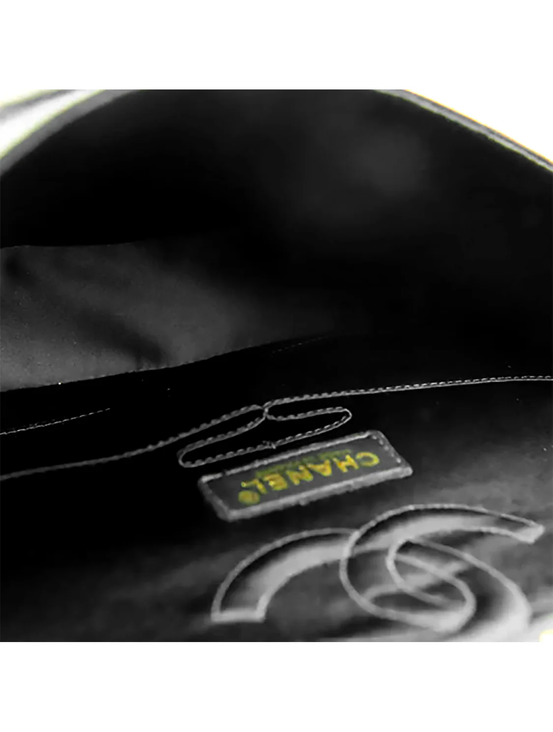 Chanel 2000s Black Cloth Leather Flap Bag - Image 5