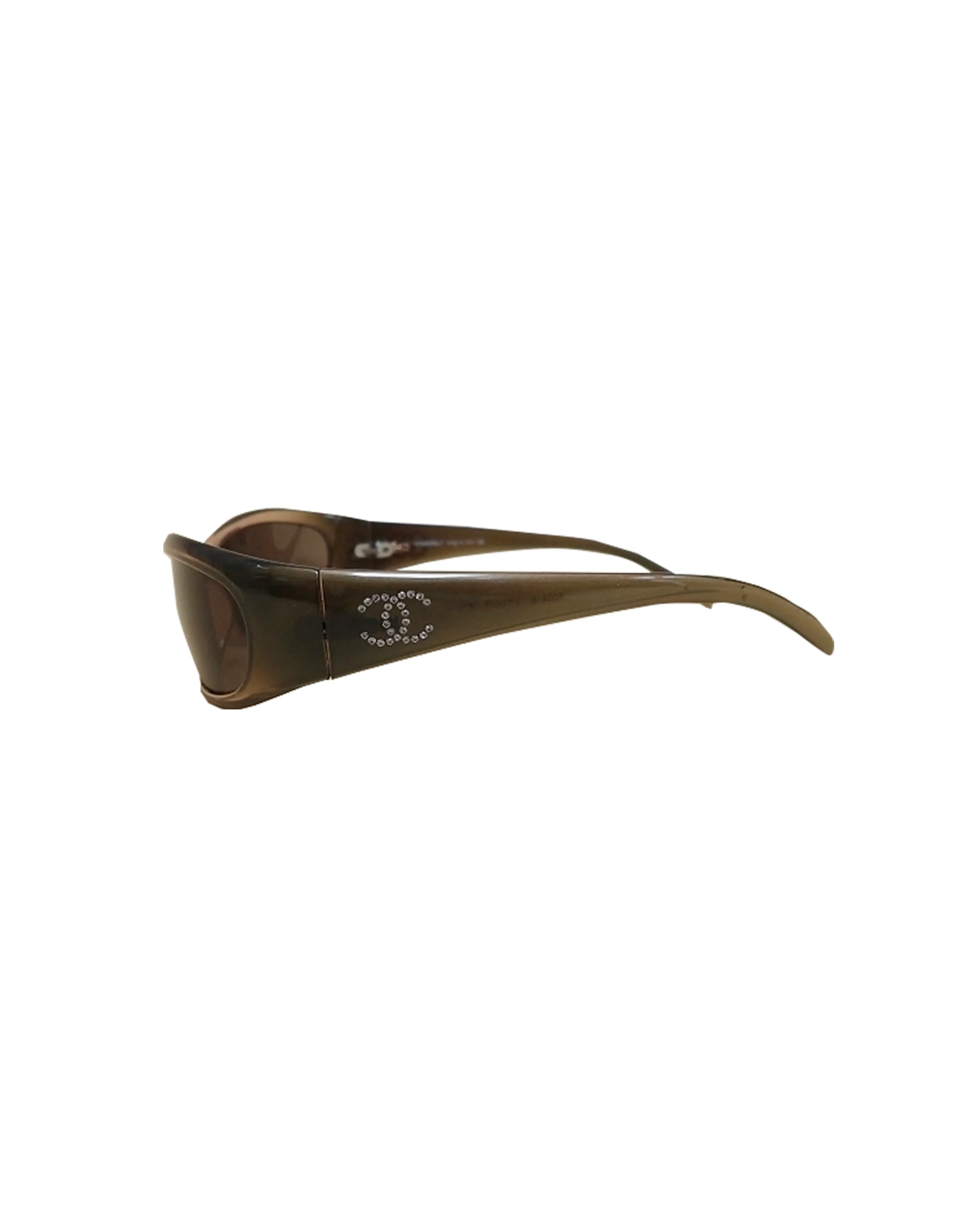 Chanel 2000s Black Gold Gradient Visor Sunglasses - Image 4