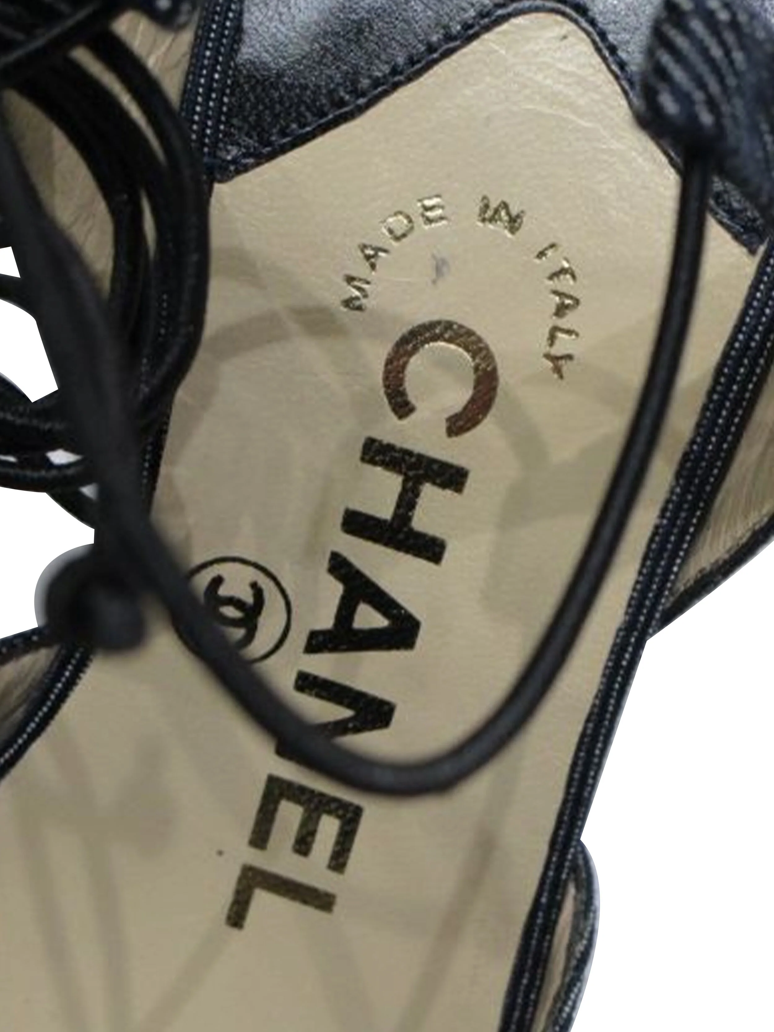 Chanel Rare Denim Blue Lace Heels - Image 5