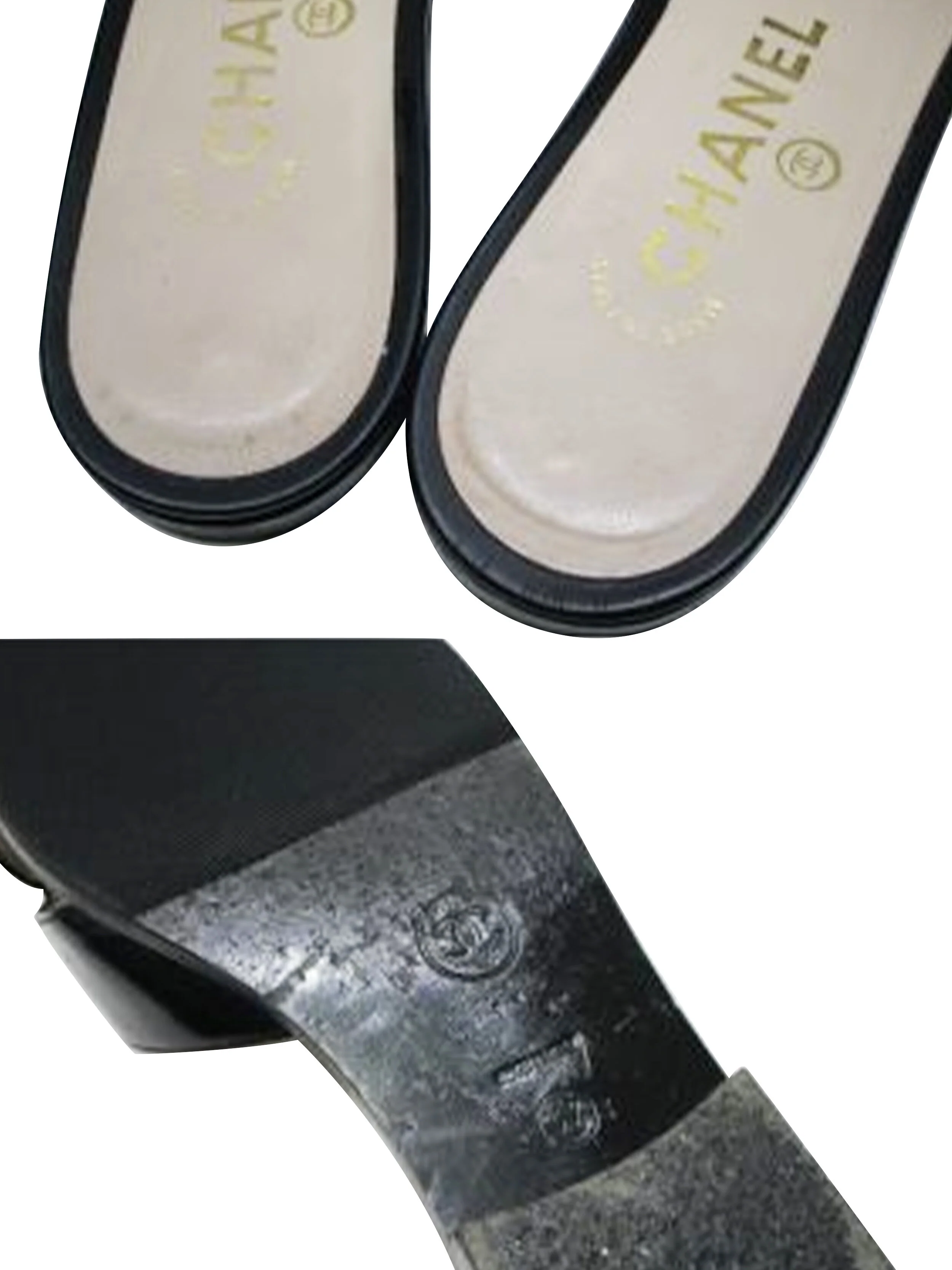 Chanel 2000s Black Leather Sandals - Image 4