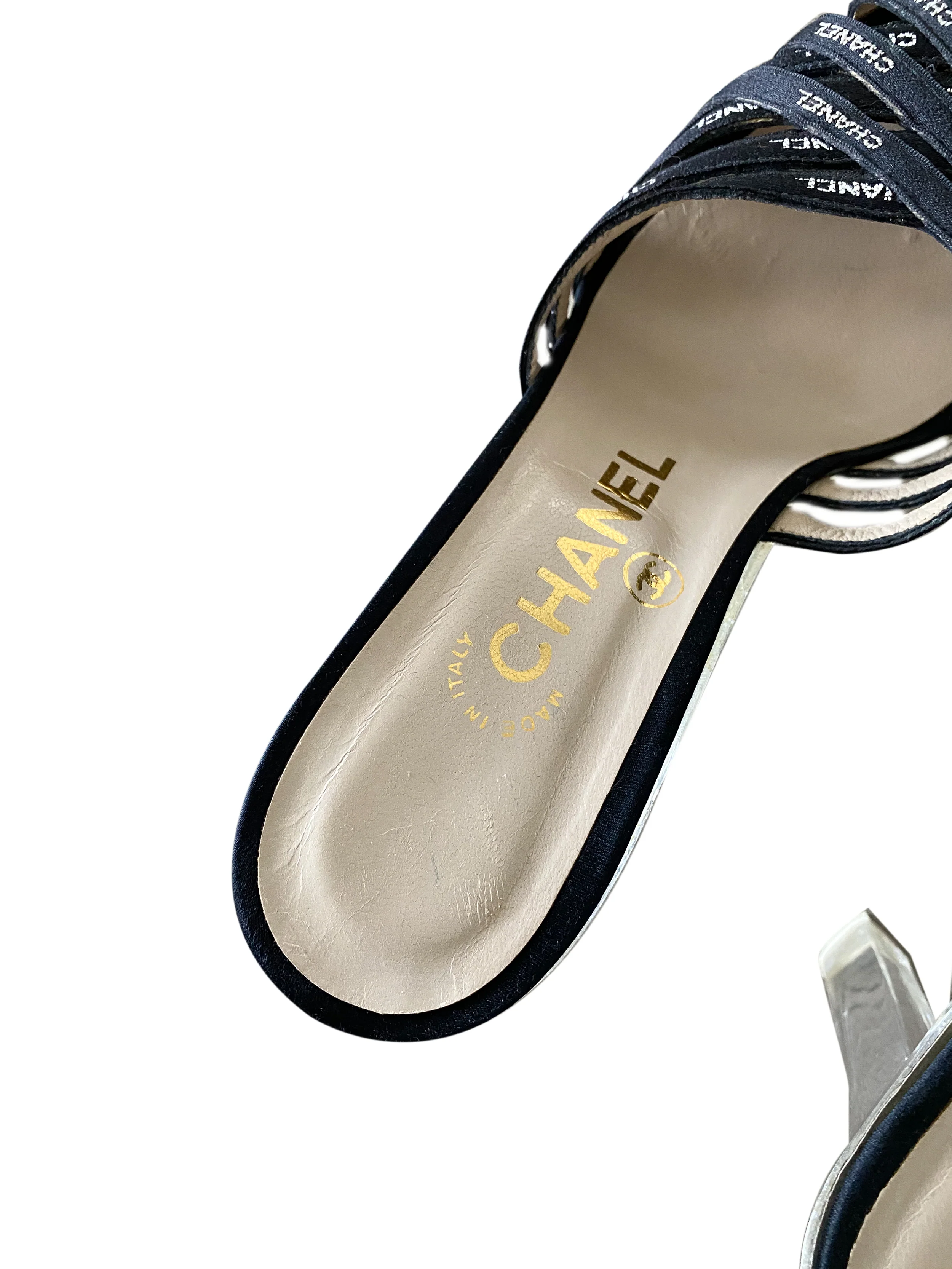 Chanel 2000s Black Multi-Strap Heels - Image 3