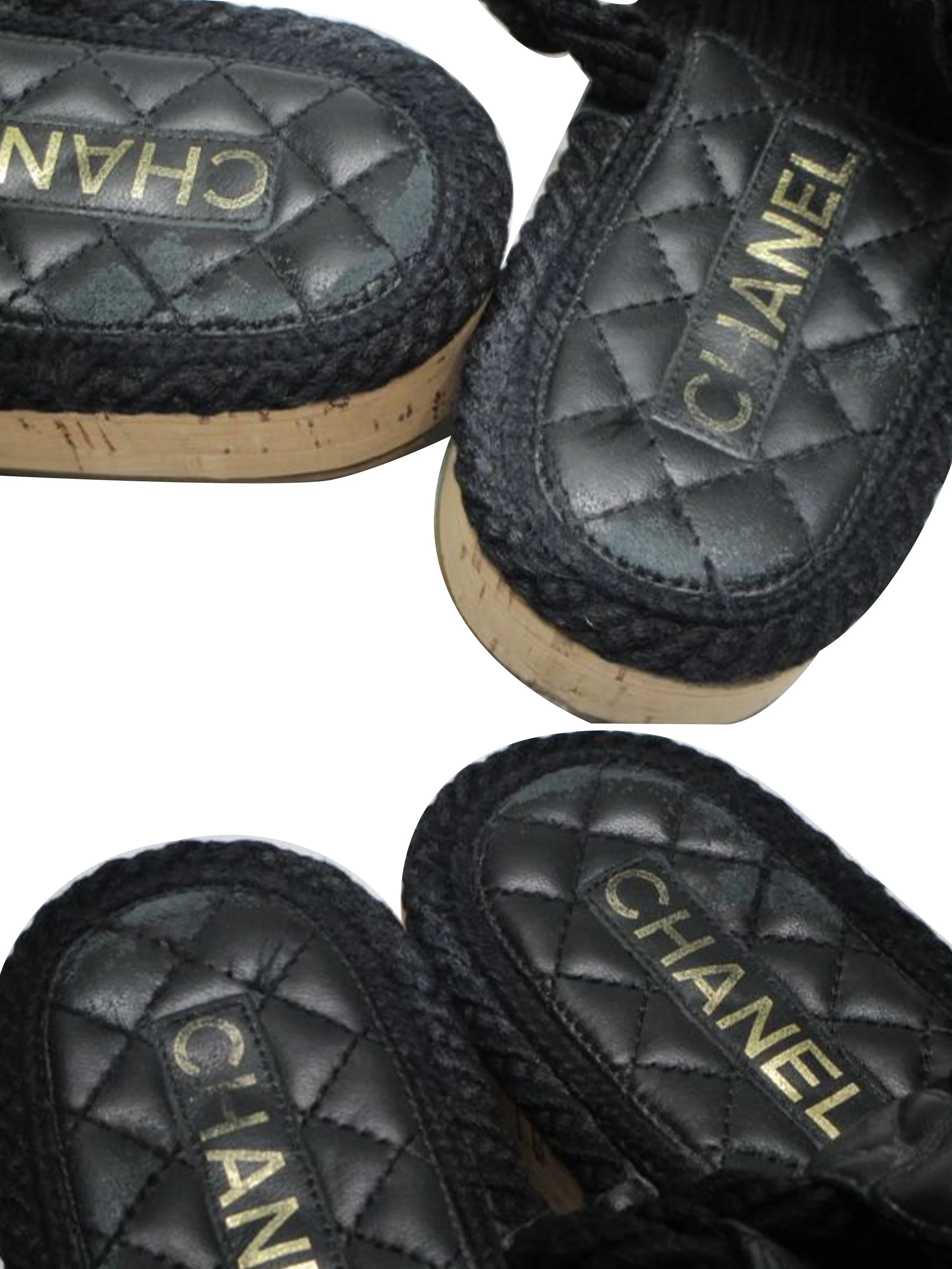 Chanel 2000s Black Rope Leather Sandals - Image 5