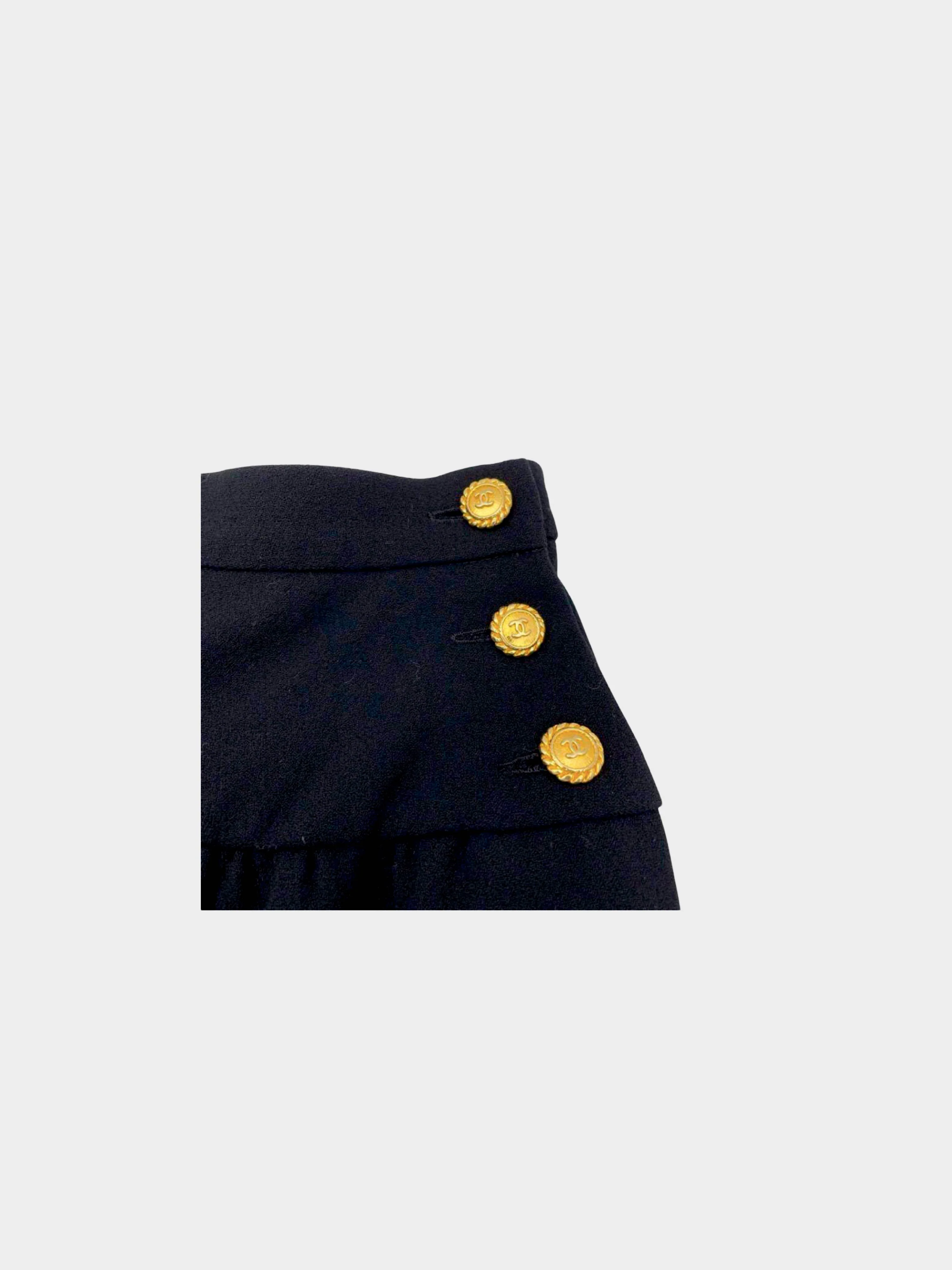 Chanel 1990s Black Cotton Pencil Skirt - Image 3