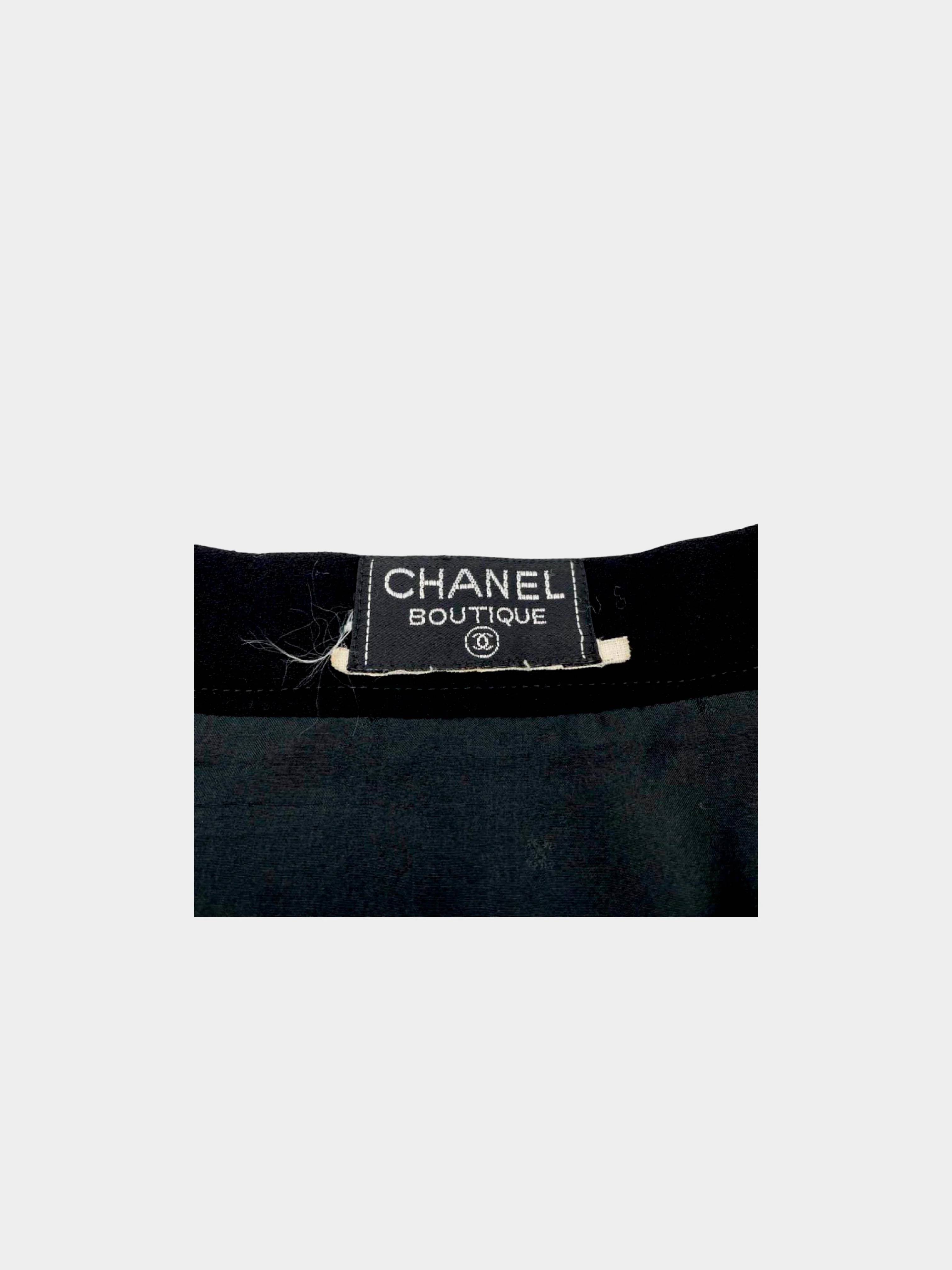 Chanel 1990s Black Cotton Pencil Skirt - Image 4