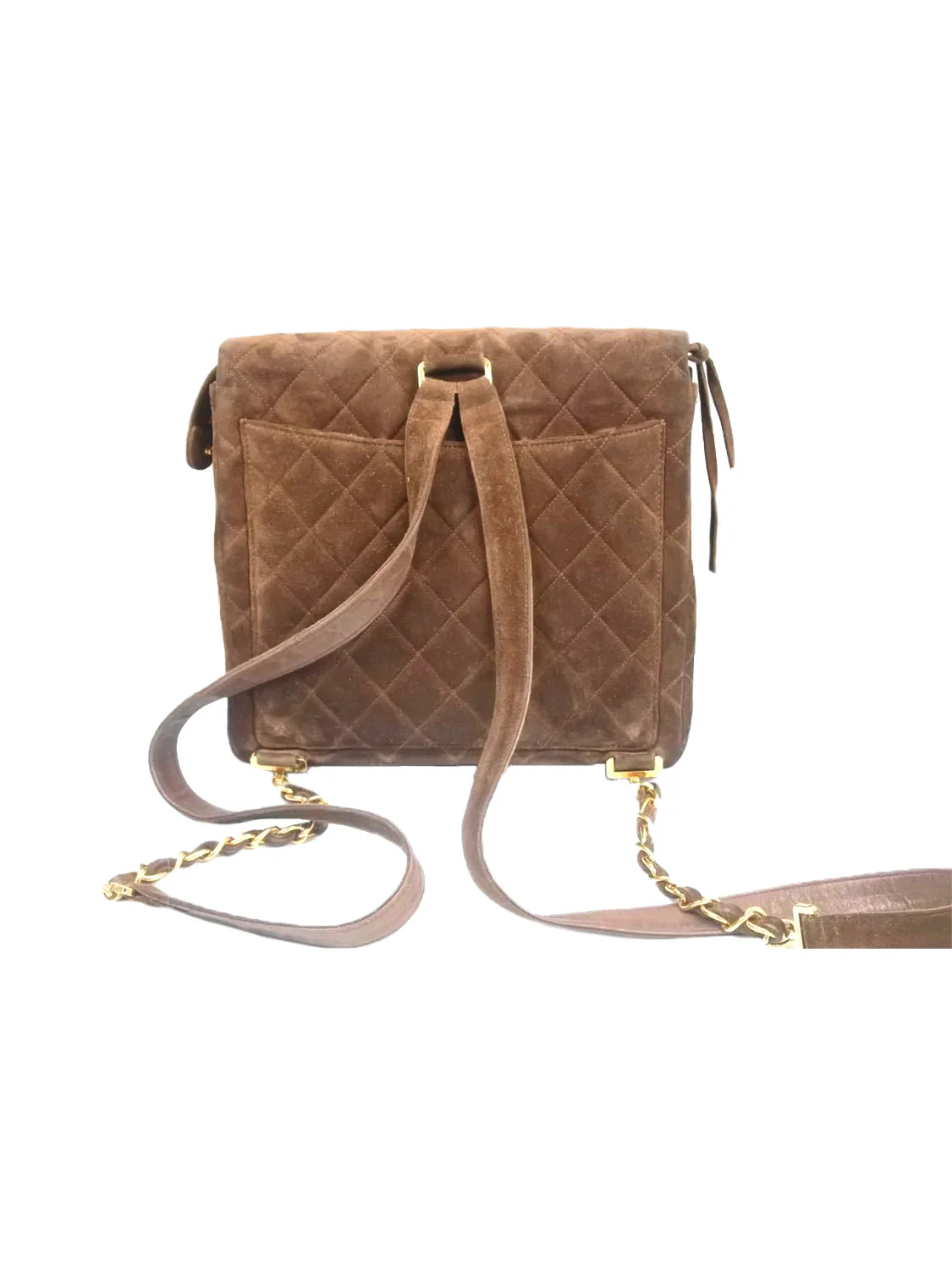 Chanel 2000s Brown Quilted Flap Backpack - Image 2