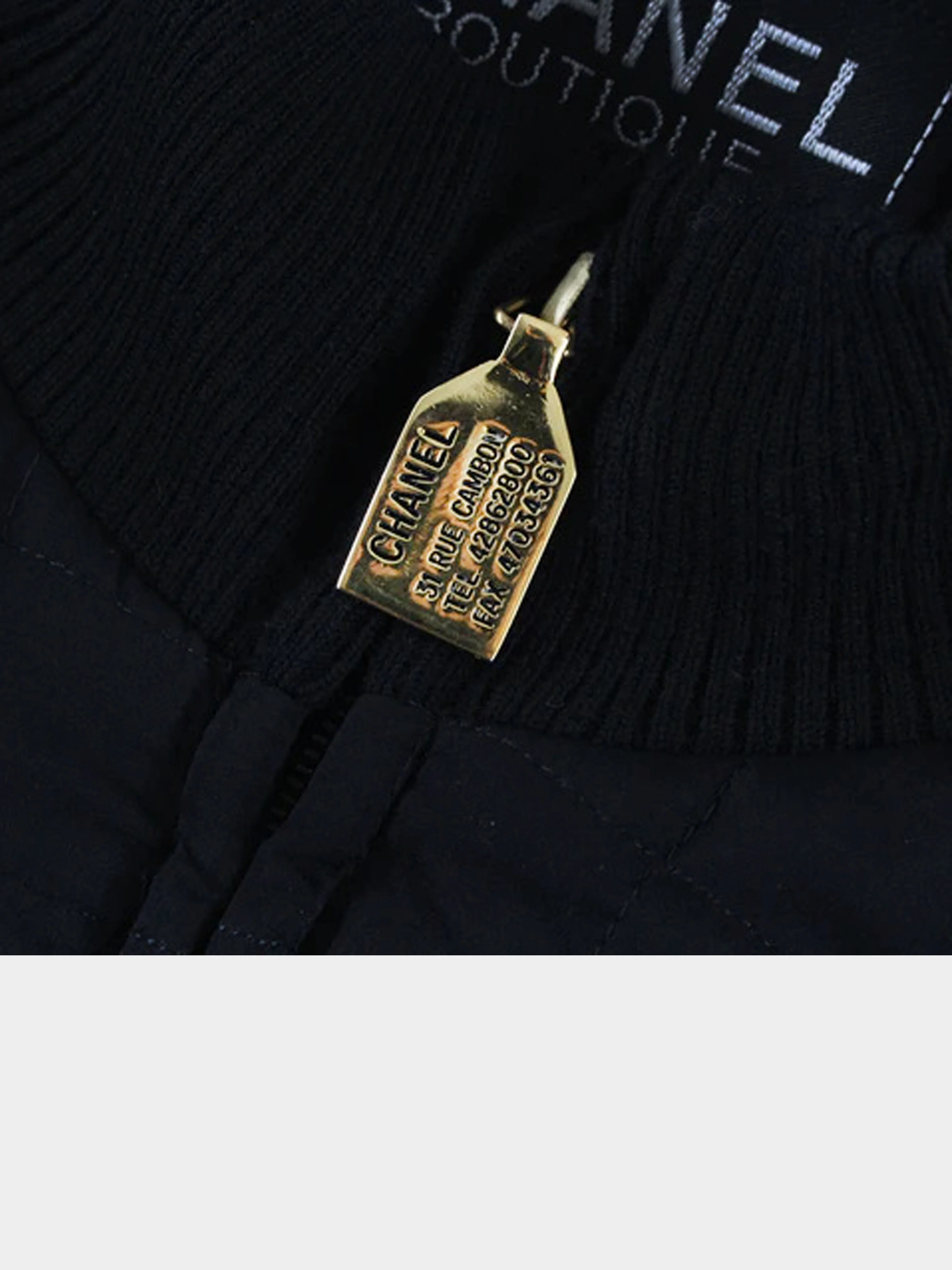Chanel 1980s Black Quilted Bomber Jacket - Image 3