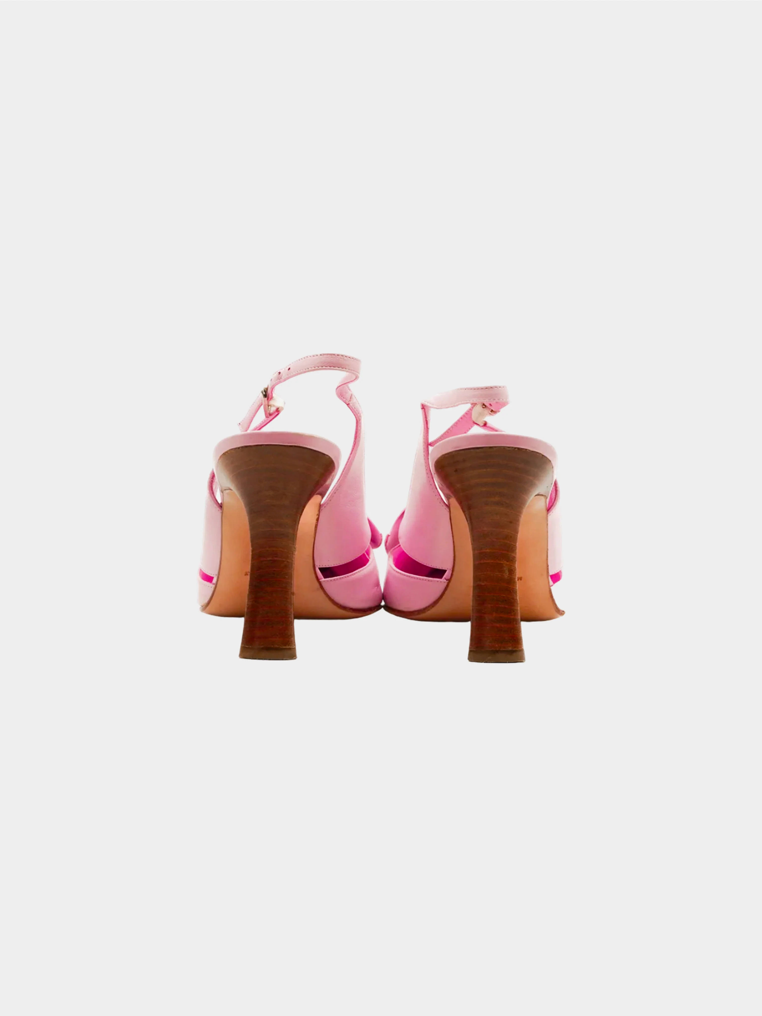 Chanel by Karl Lagerfeld 1990s Pink Bow Pointed Heeled Pumps - Image 3