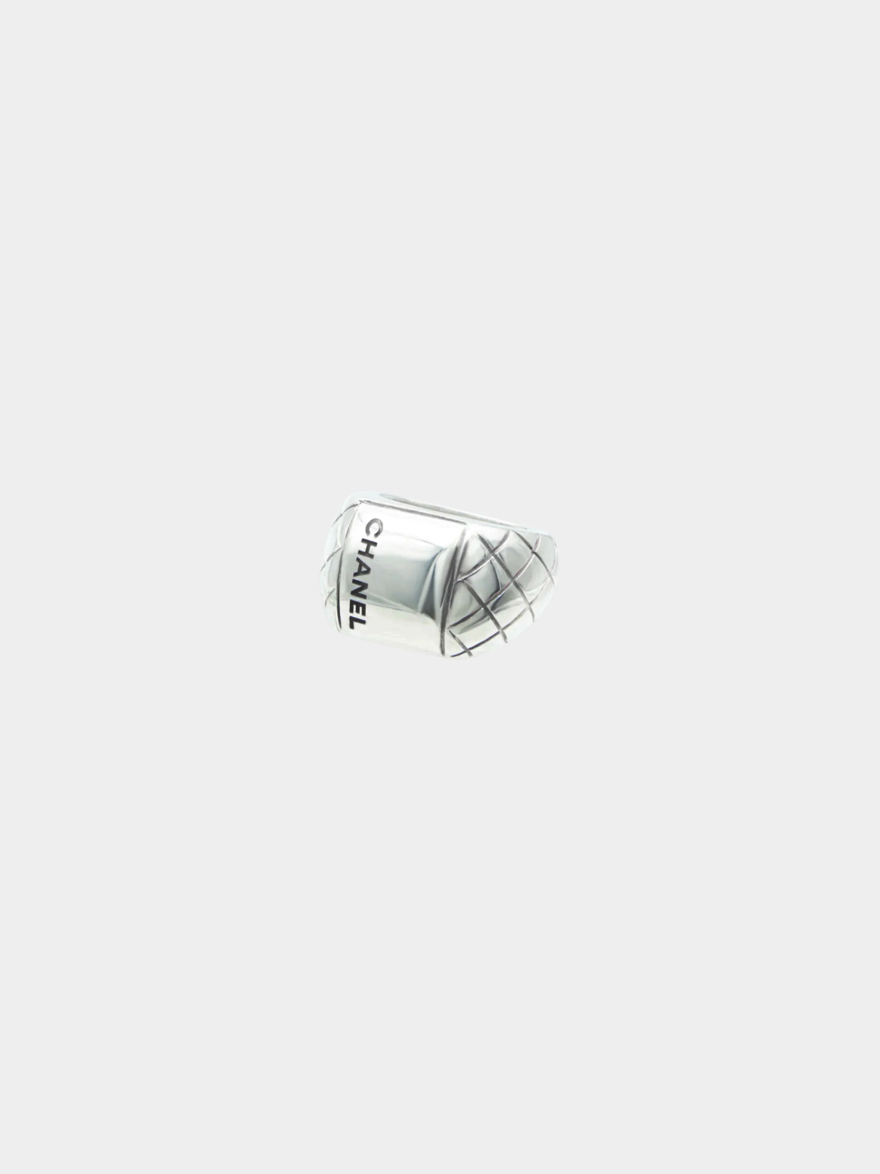Chanel by Karl Lagerfeld 2000s Silver Crush Ring - Image 2