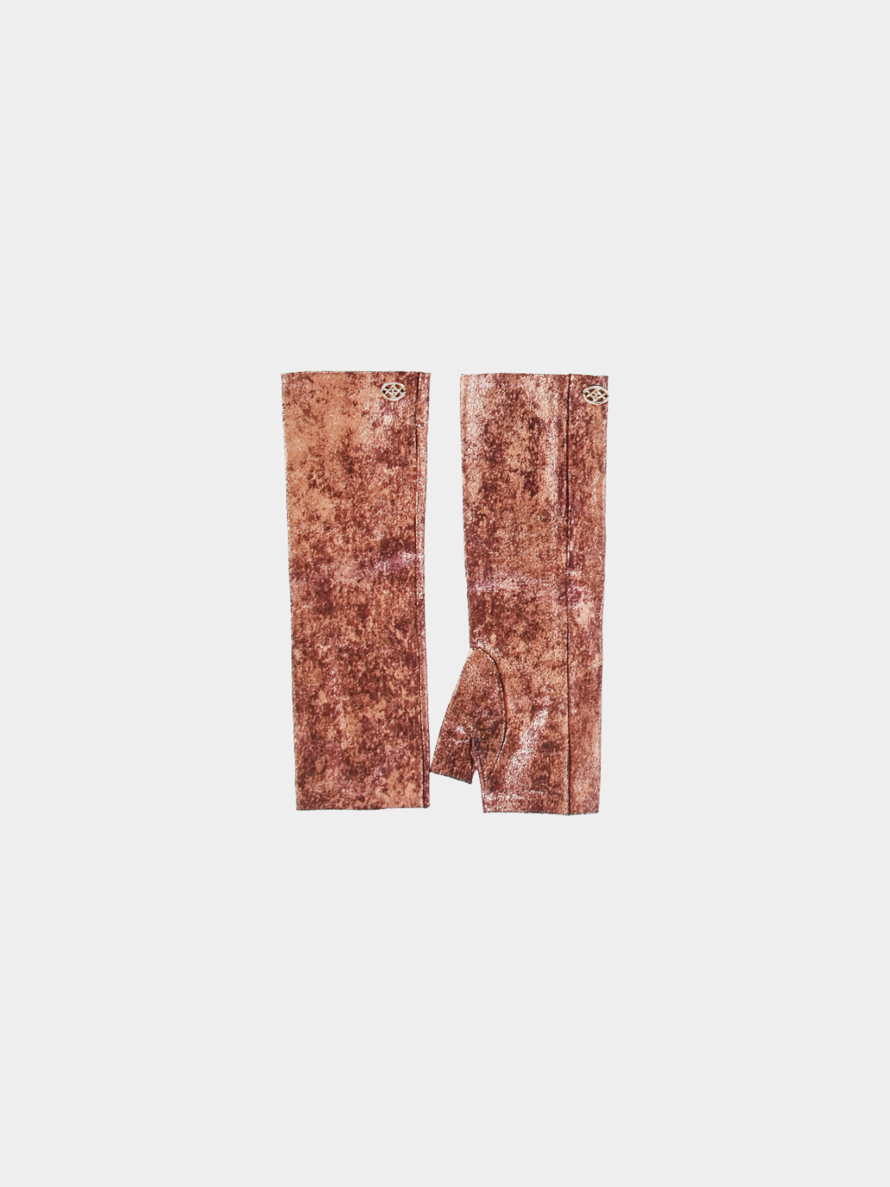 Chanel by Karl Lagerfeld 2000s Speckled Bronze Leather Arm Warmers