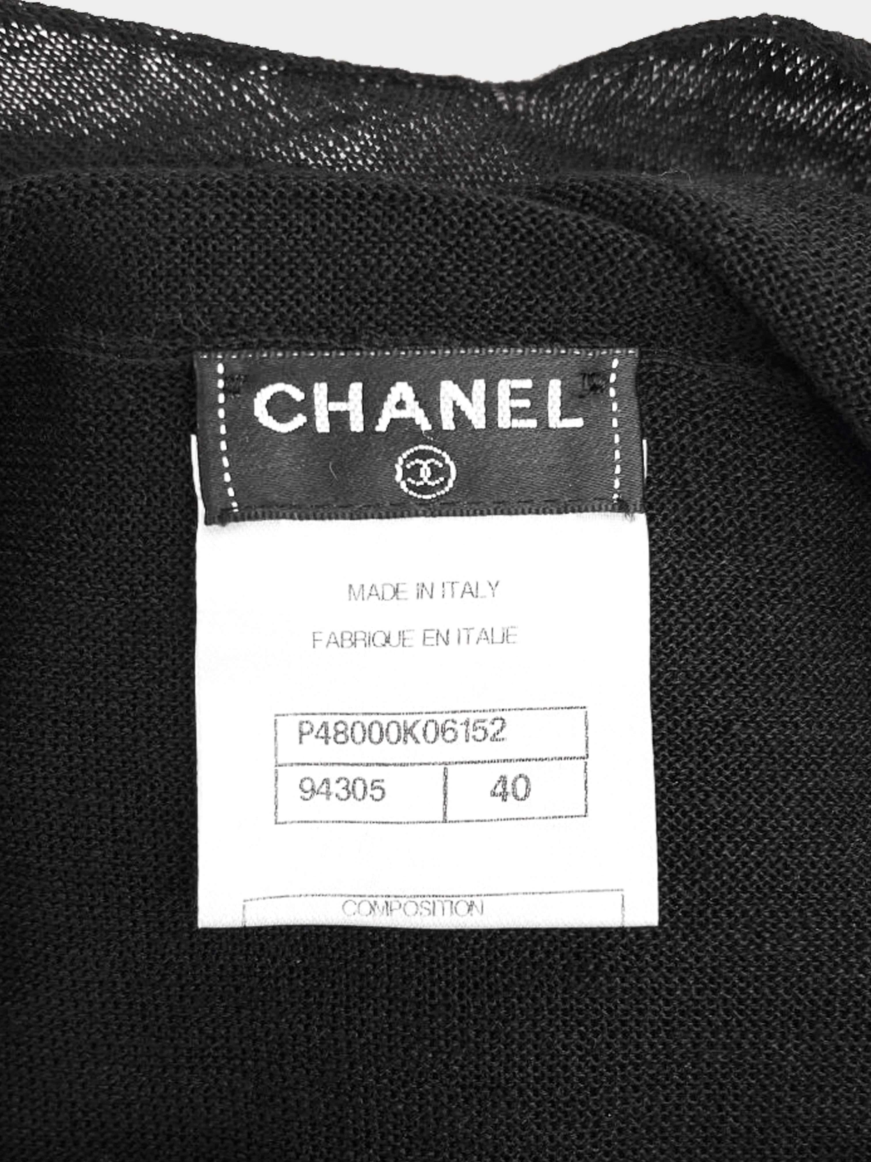 Chanel by Karl Lagerfeld 2010s Black Linen Knit Dress - Image 5