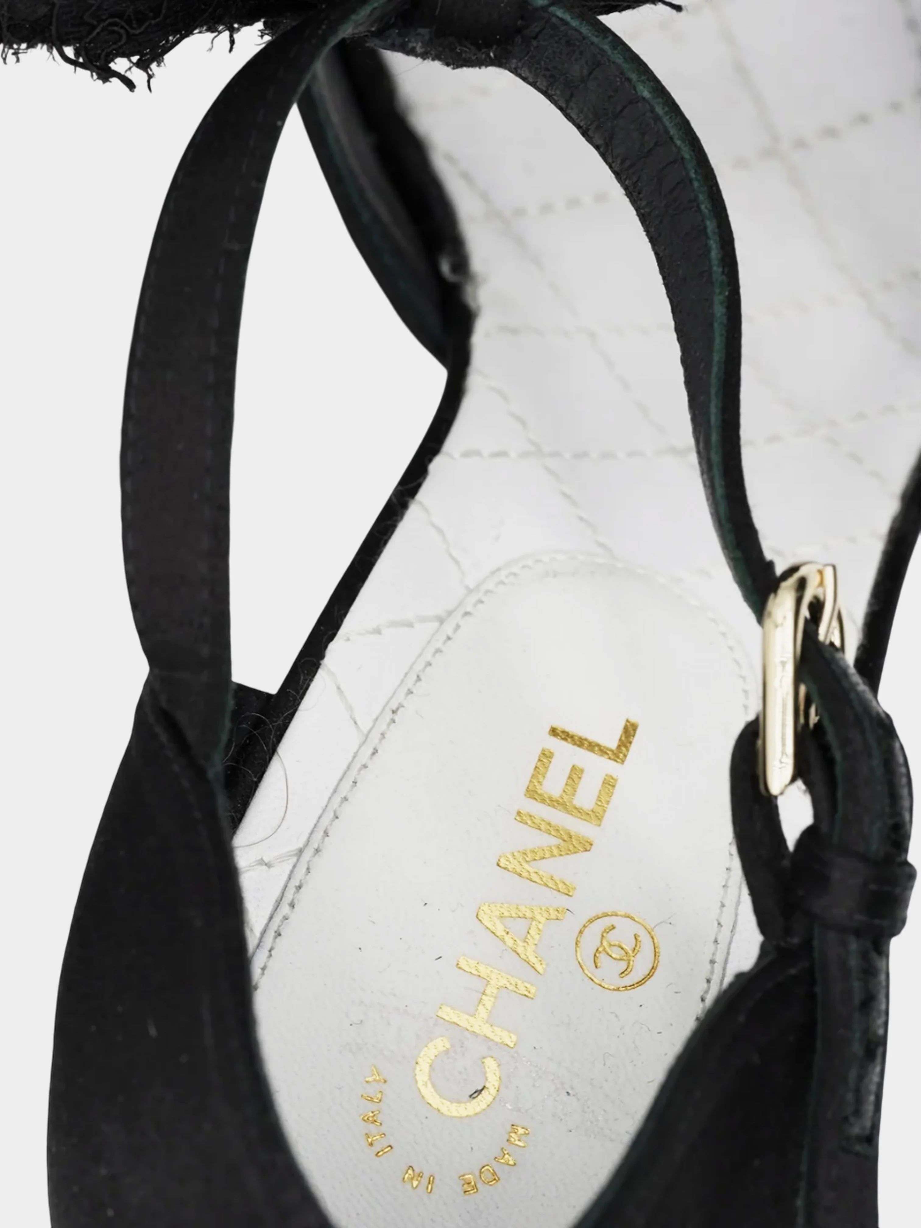 Chanel by Karl Lagerfeld 2020 Black Satin Bow Pumps - Image 5