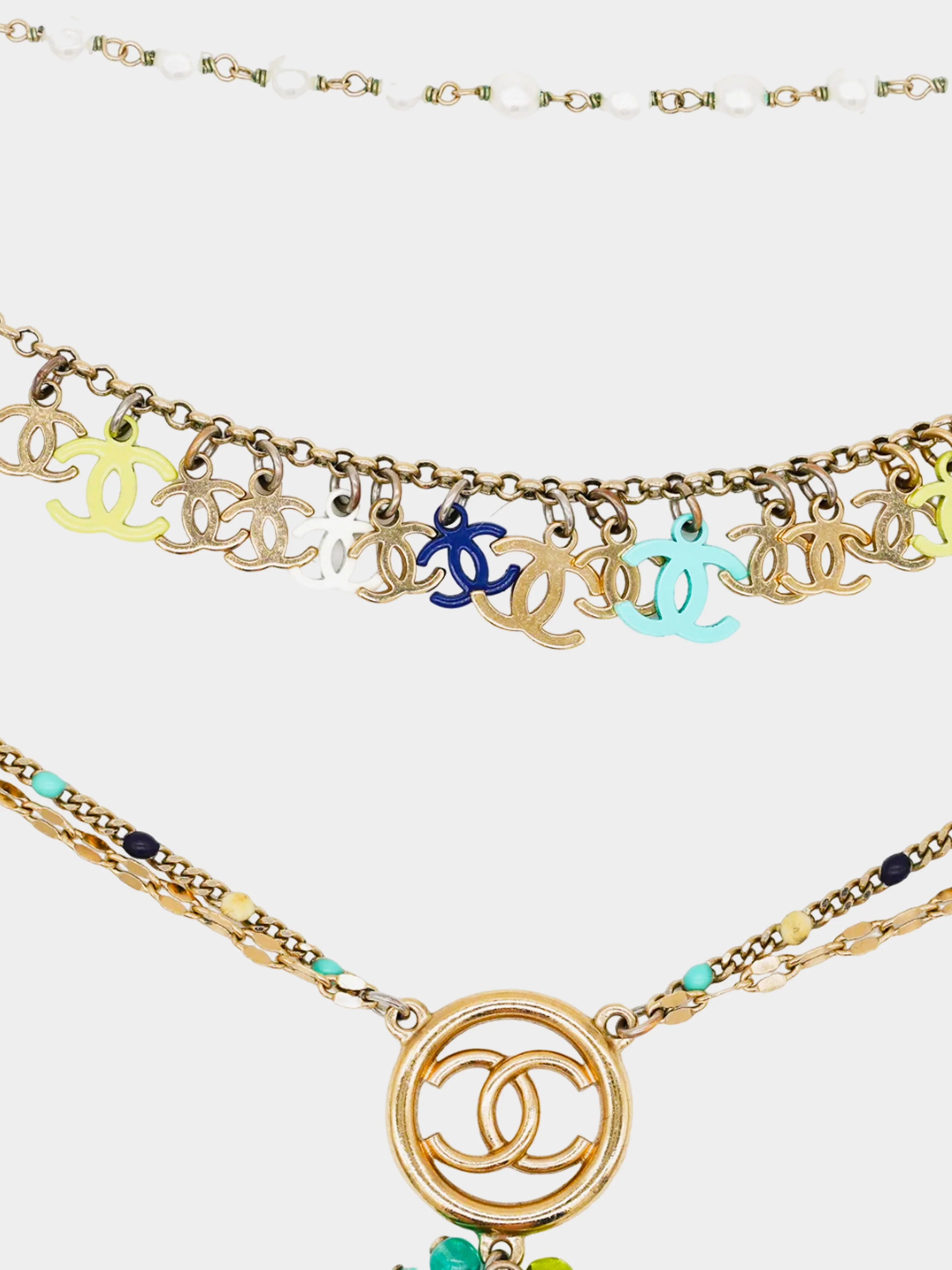 Chanel by Karl Lagerfeld Cruise SS 2019 Multi-layered Beaded CC Necklace - Image 4