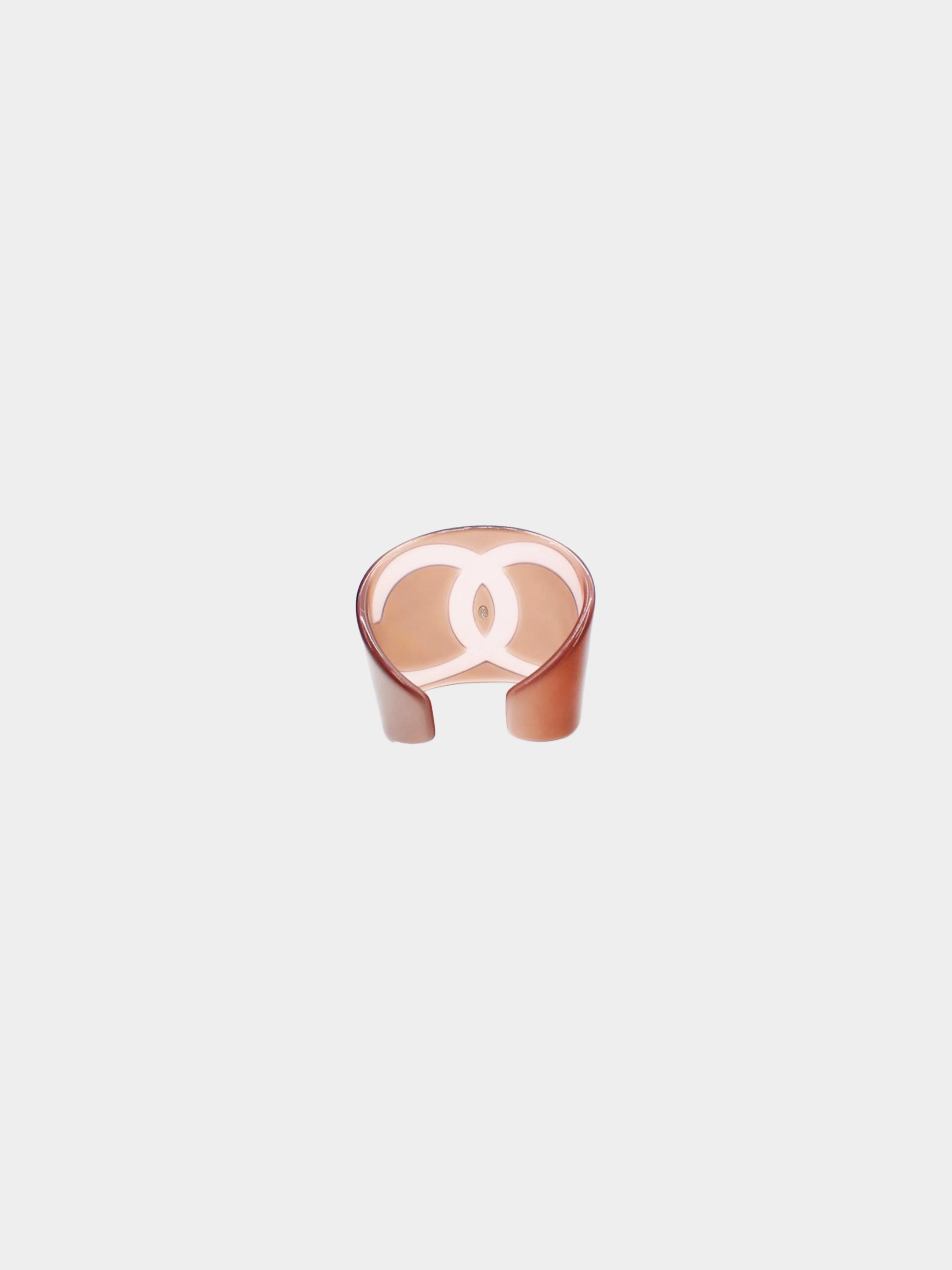 Chanel by Karl Lagerfeld Fall 2001 Brown Resin Translucent Wide Cuff Bracelet - Image 2