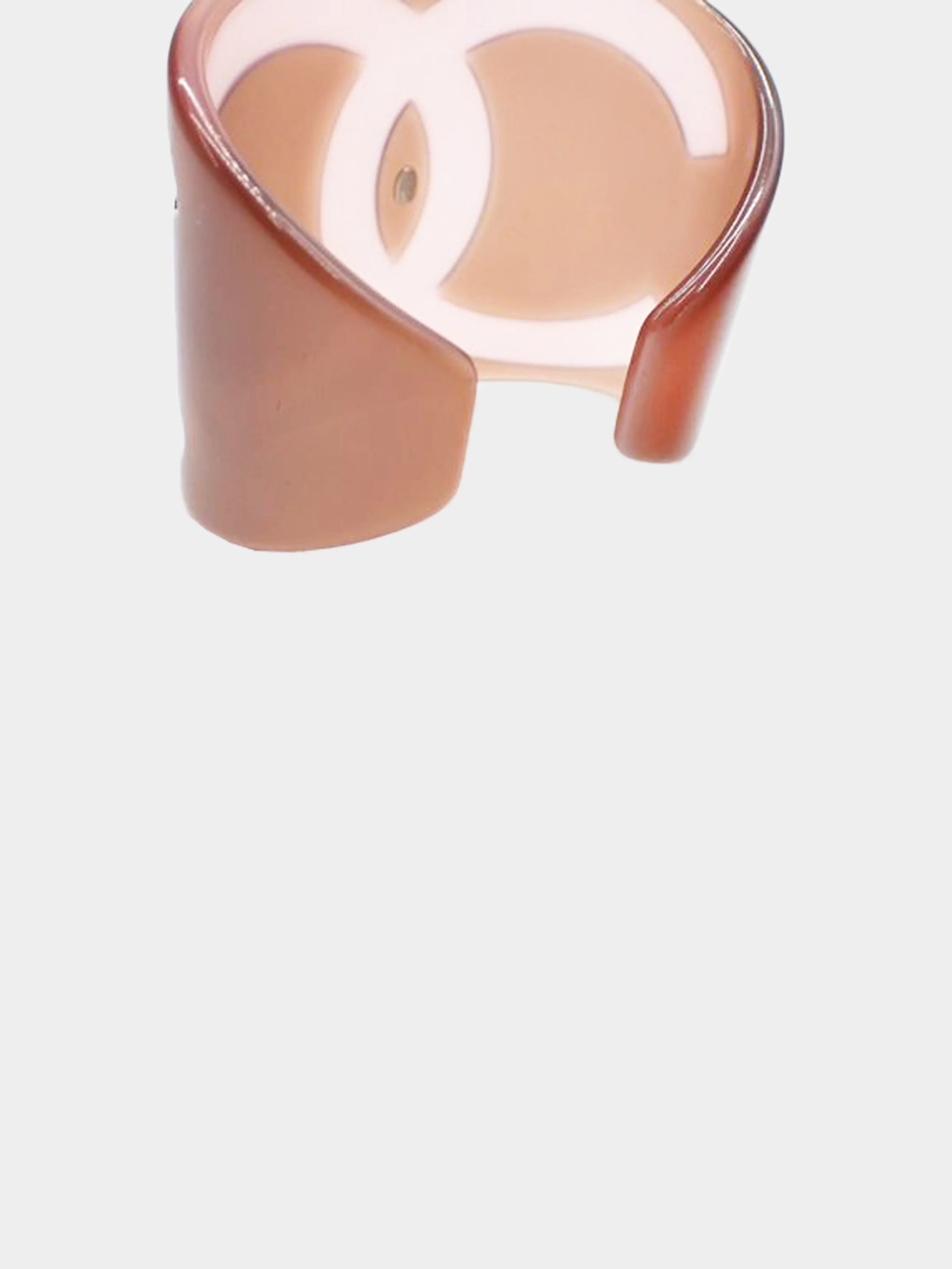 Chanel by Karl Lagerfeld Fall 2001 Brown Resin Translucent Wide Cuff Bracelet - Image 3