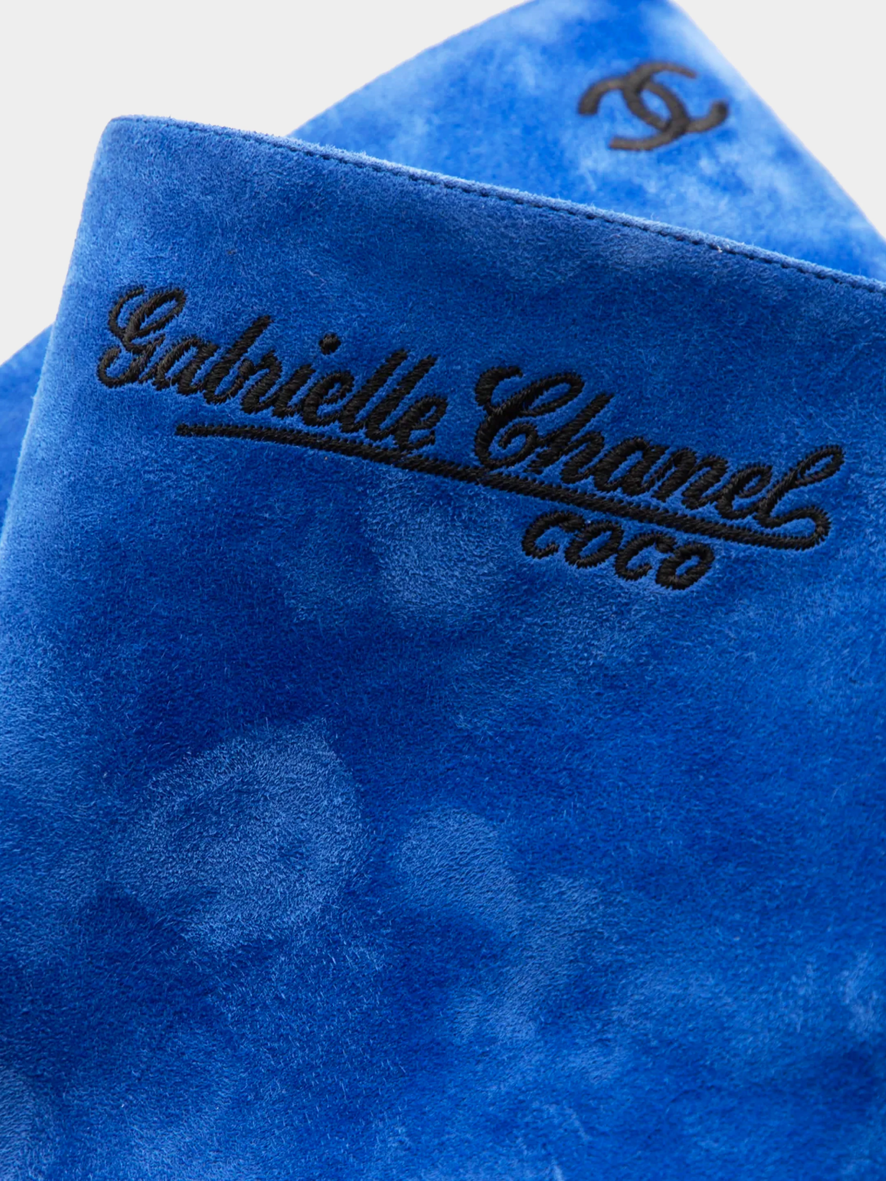 Chanel by Karl Lagerfeld FW 2008 Cobalt Blue Suede Mid-calf Boots - Image 4