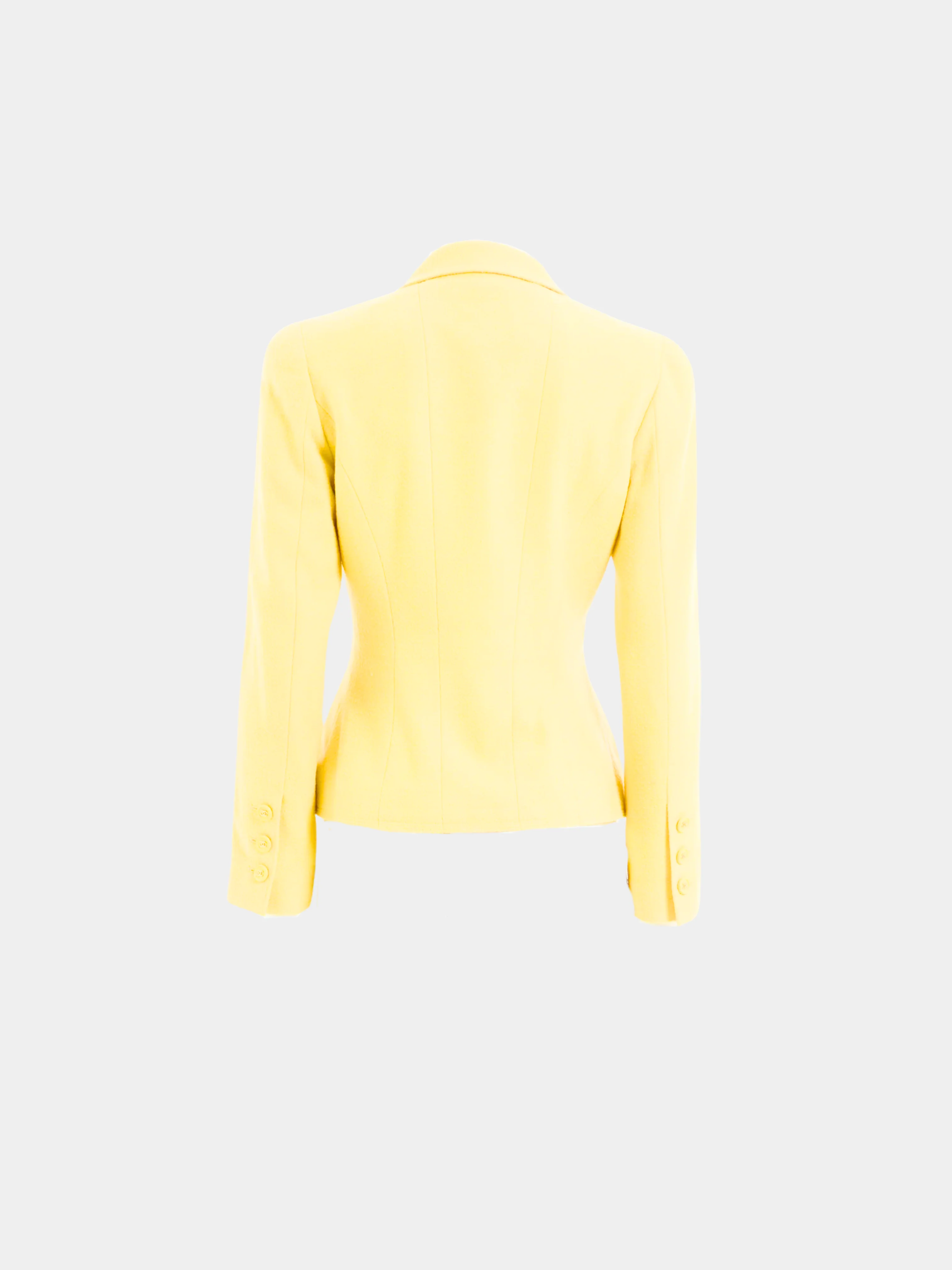 Chanel by Karl Lagerfeld SS 1997 Yellow CC logo fitted blazer jacket - Image 2