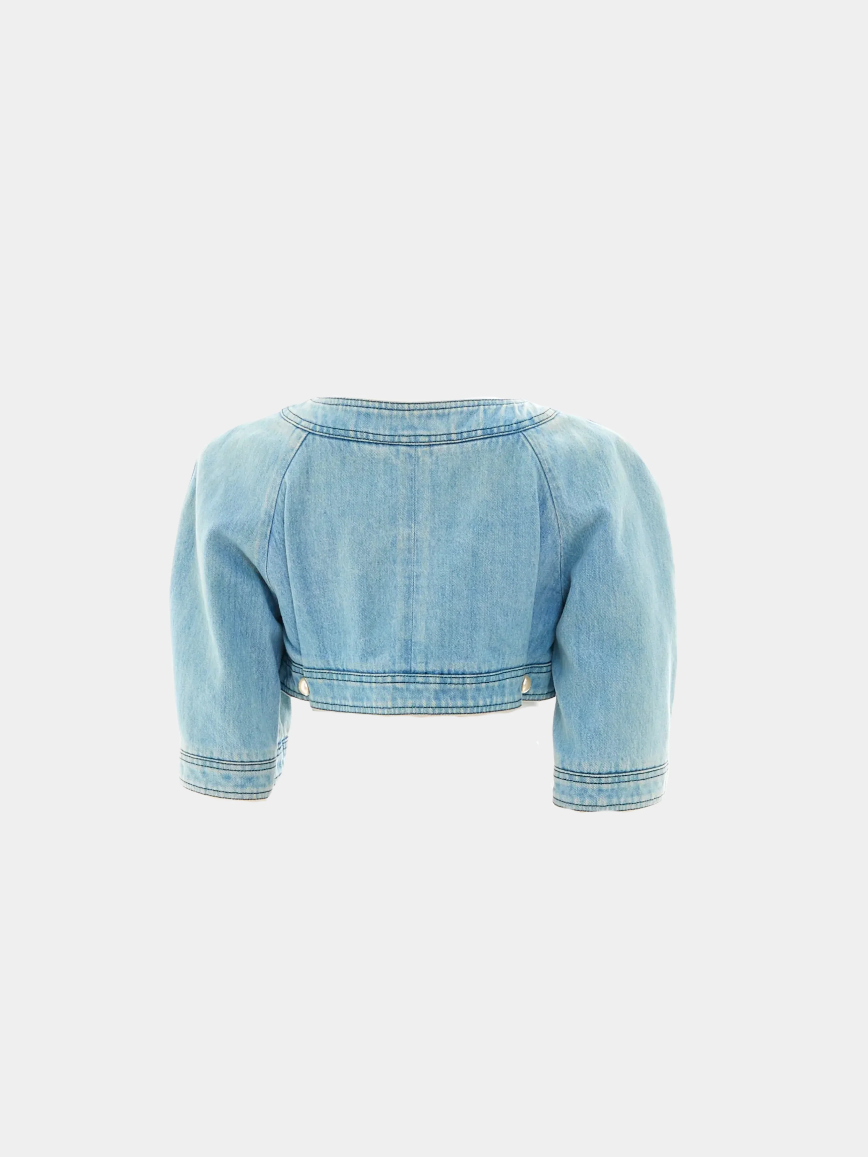 Chanel by Karl Lagerfield SS 2013 Light blue denim cropped jacket - Image 2