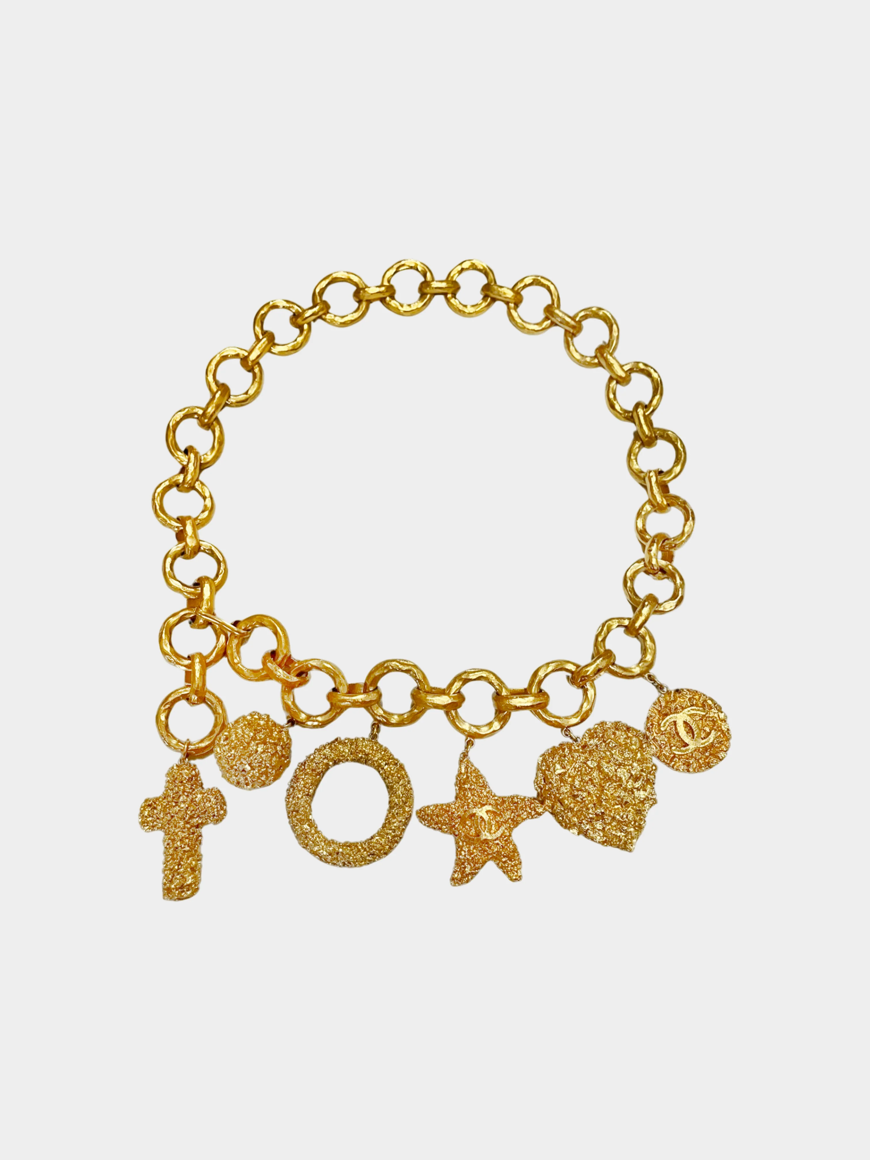 Chanel Cruise 1993 Gold Chunky Chain Link Charm Belt - Image 2