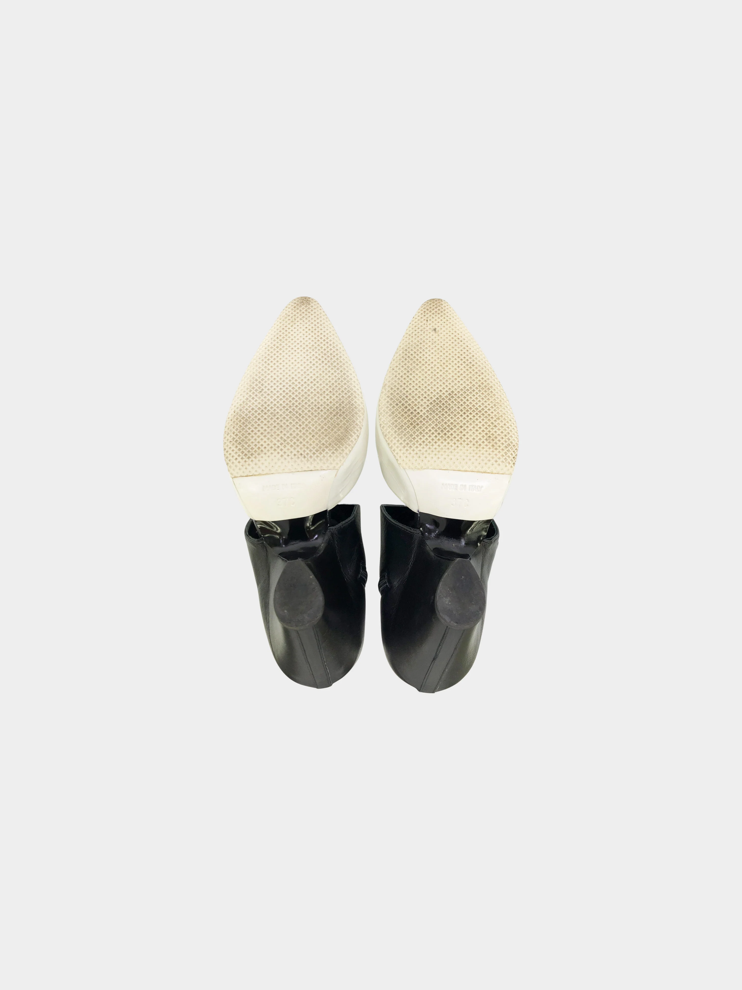 Chanel Cruise 2020 Black and White Leather Cut-out Boots - Image 5
