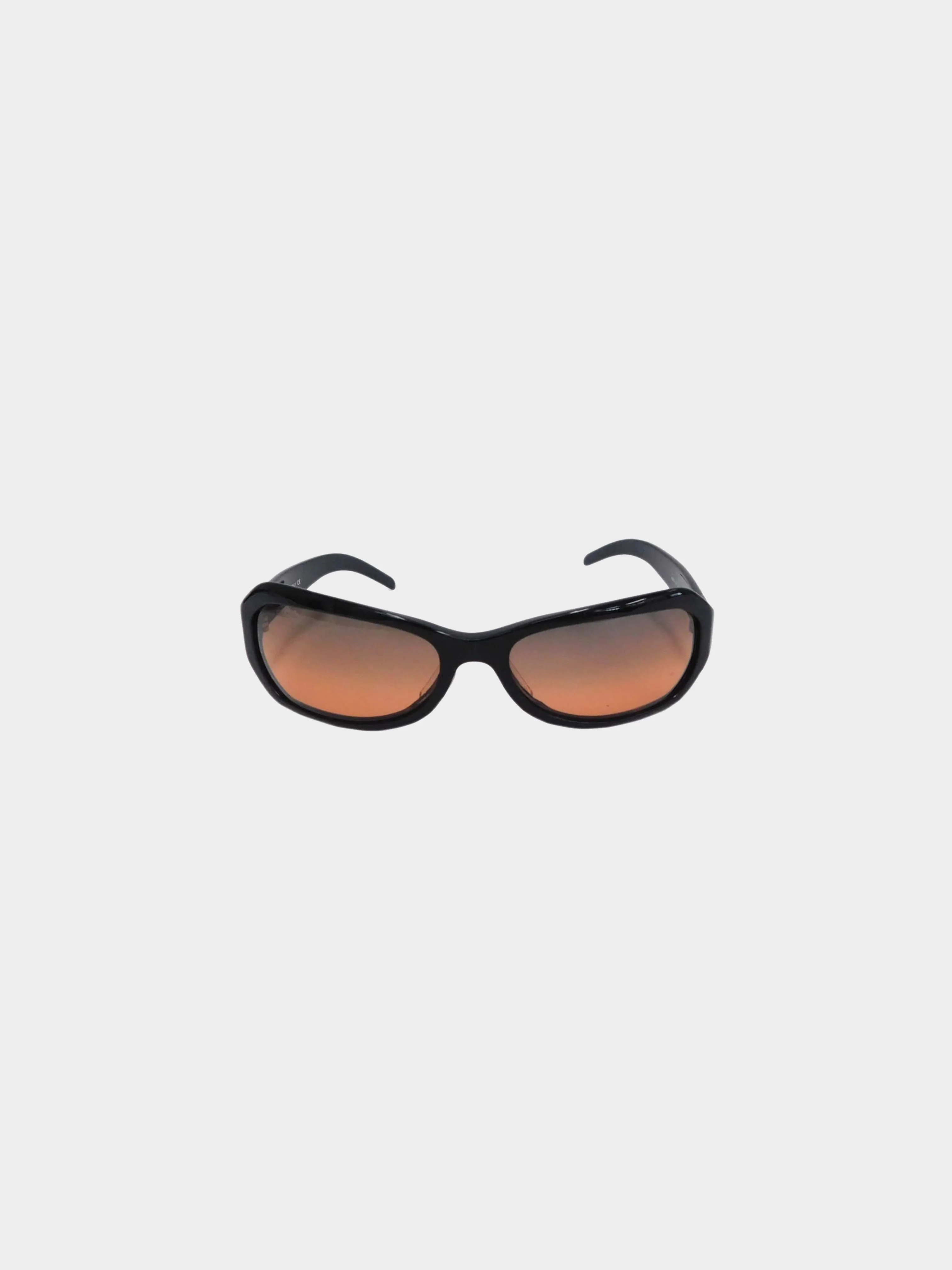 Chanel Early 2000s Black and Brown 5062 Shield-style Sunglasses - Image 2