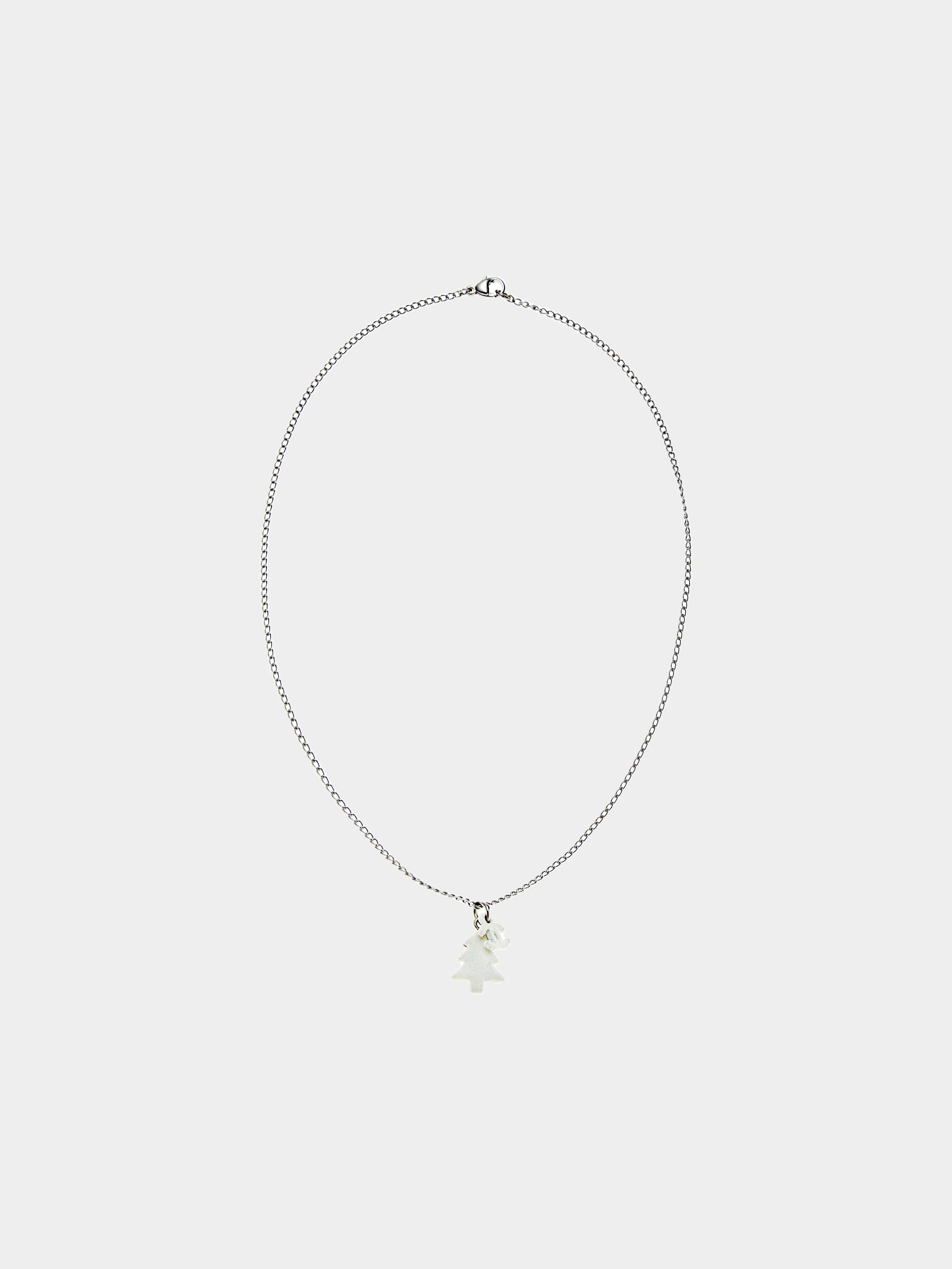 Chanel FW 2003 Silver & White Frosted Christmas Tree Necklace