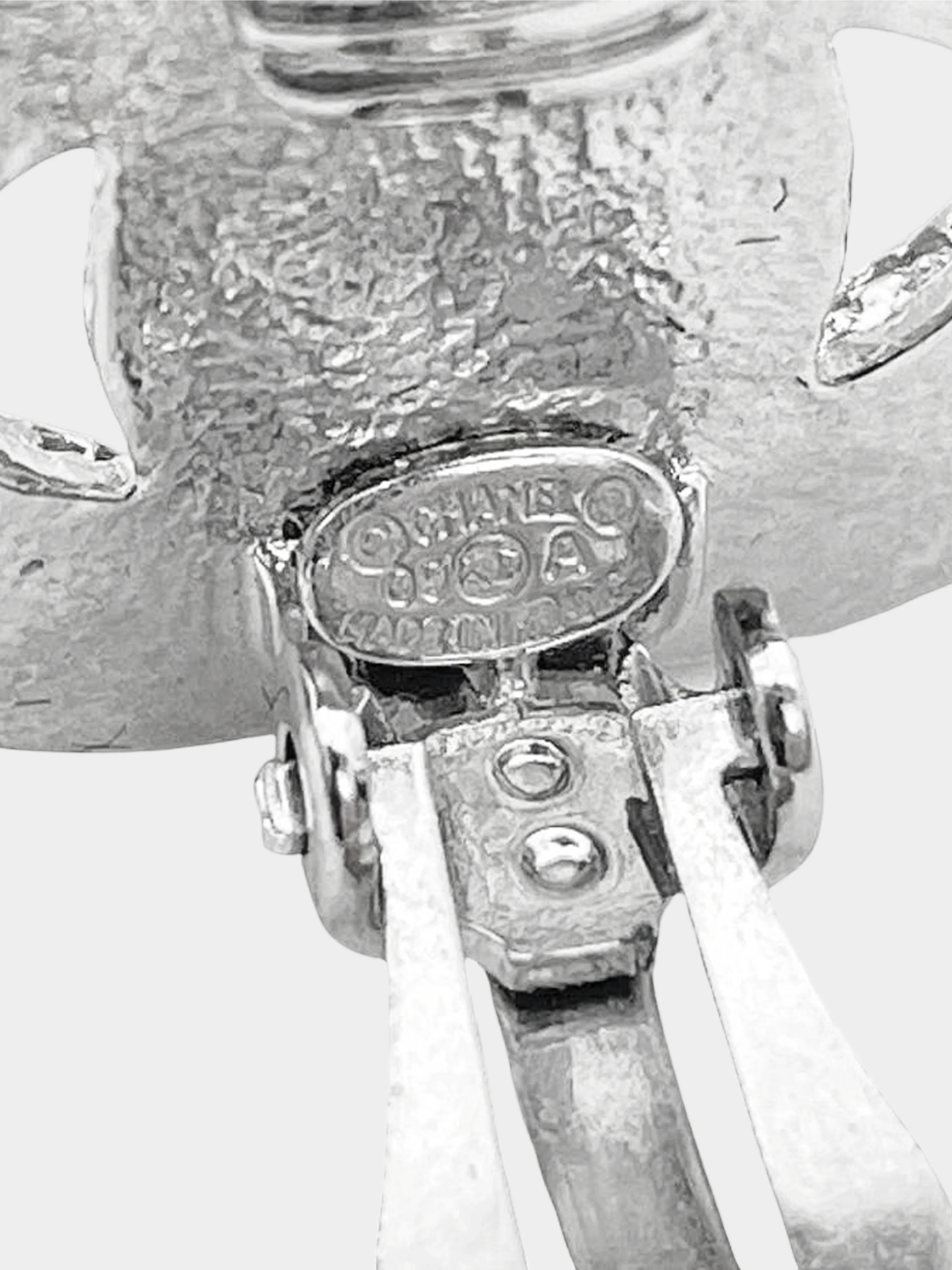 Chanel Fall 2009 Silver Rhinestone CC Clip-On Earrings - Image 3