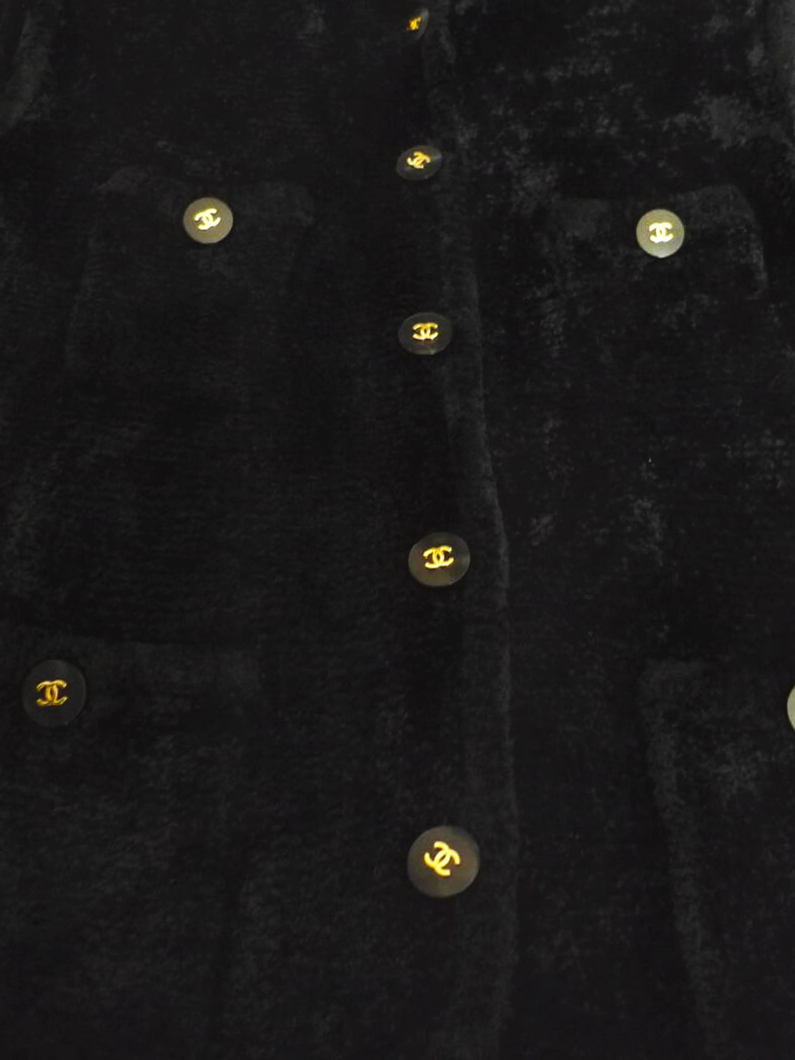 Chanel FW 1995 Rare Black COCO Mark Velvet Vest - Image 3